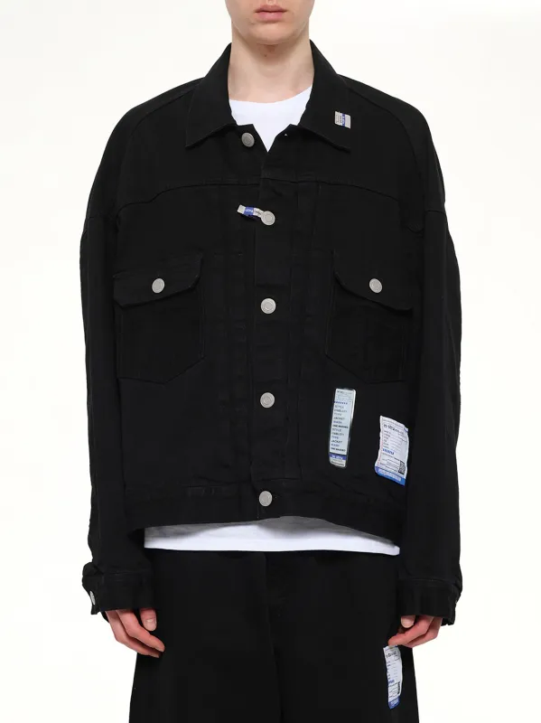 Instrumental One Washed Selvage Denim Jacket in Black made by Maison MIHARA YASUHIRO