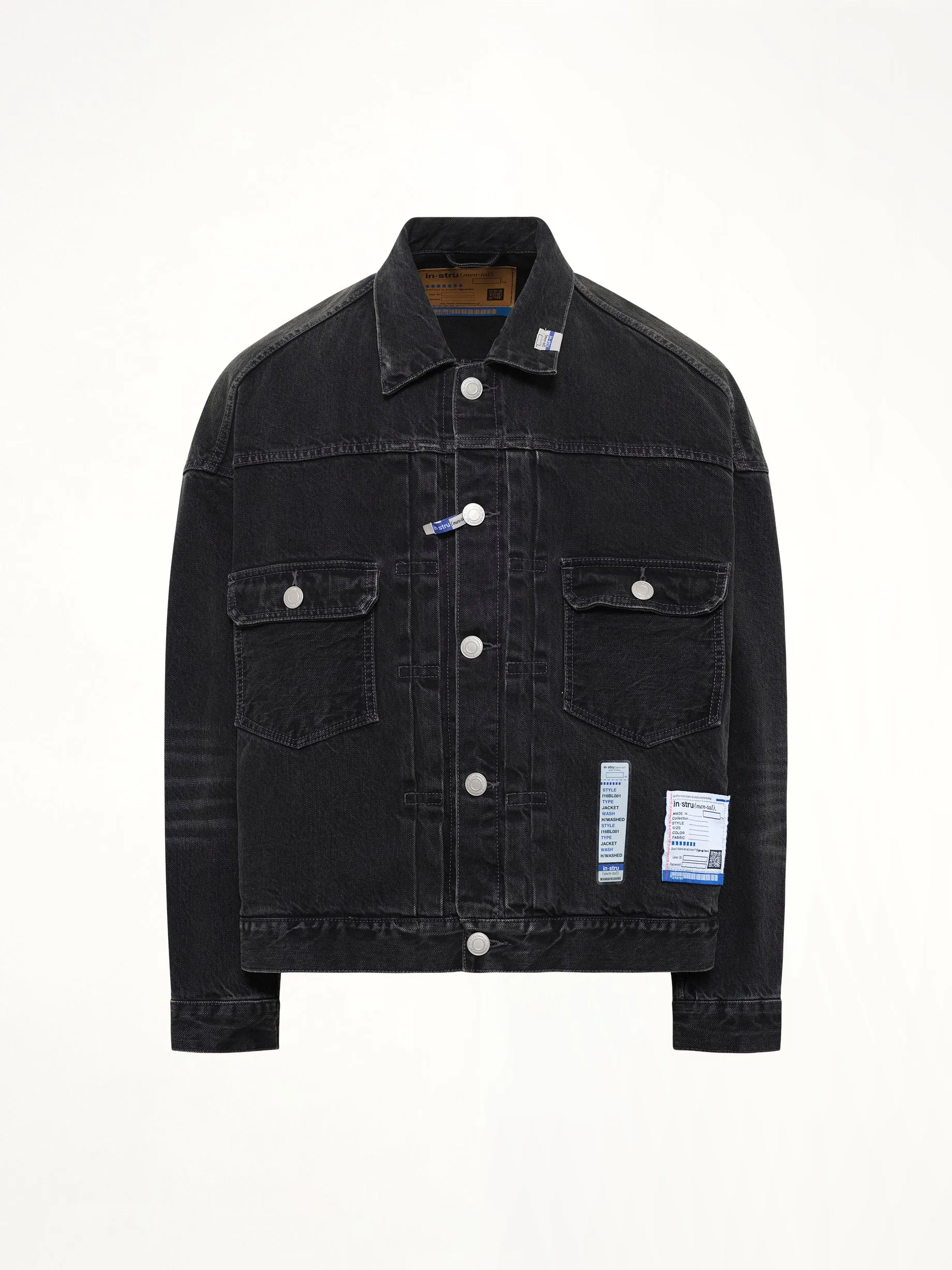 Instrumental Hard Washed Selvage Denim Jacket in Black sold by MARAIS product image thumbnail 2