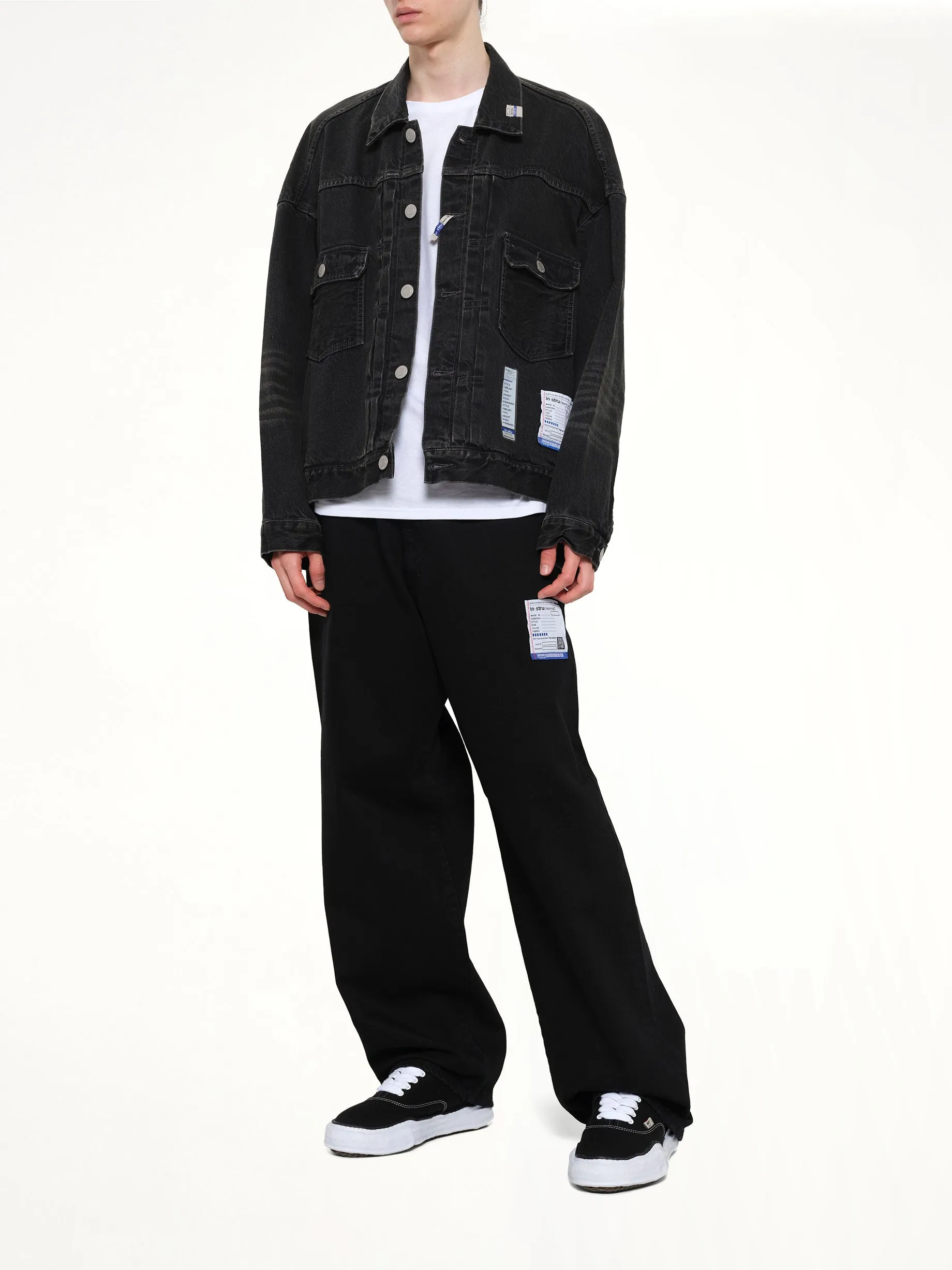 Instrumental Hard Washed Selvage Denim Jacket in Black sold by MARAIS product image thumbnail 4