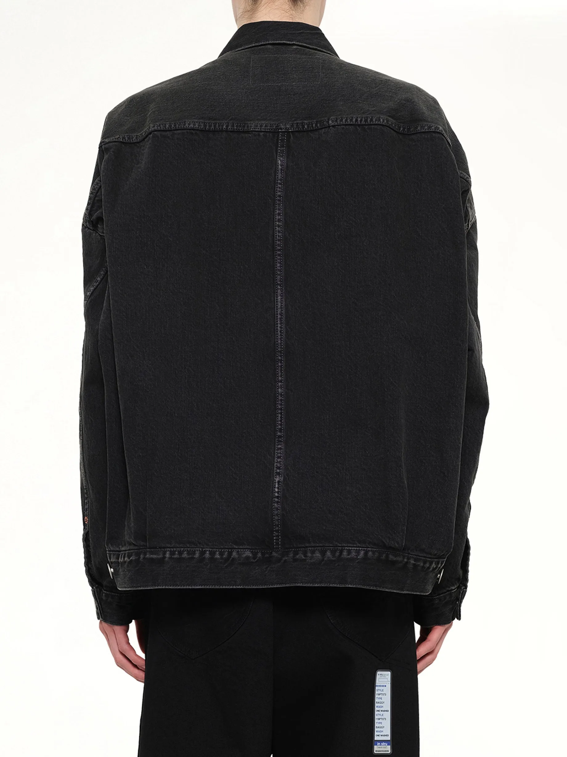 Instrumental Hard Washed Selvage Denim Jacket in Black sold by MARAIS product image thumbnail 5