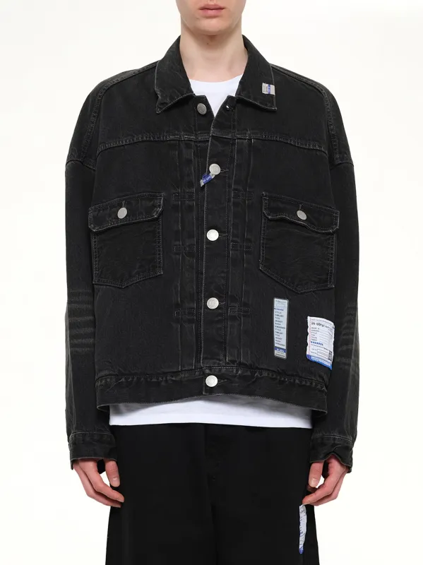 Instrumental Hard Washed Selvage Denim Jacket in Black made by Maison MIHARA YASUHIRO