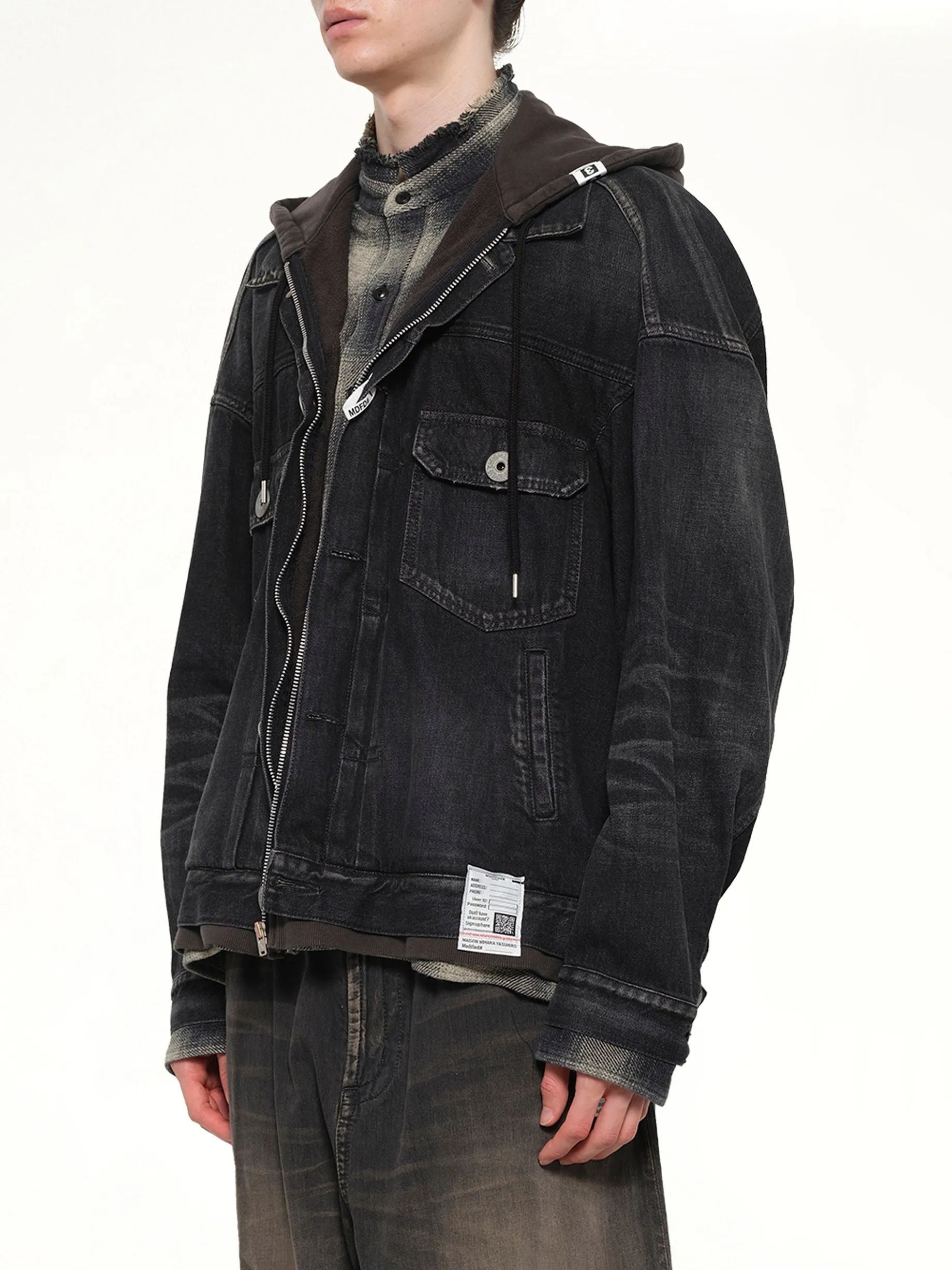 Triple Layered Denim Jacket in Black sold by MARAIS product image thumbnail 3