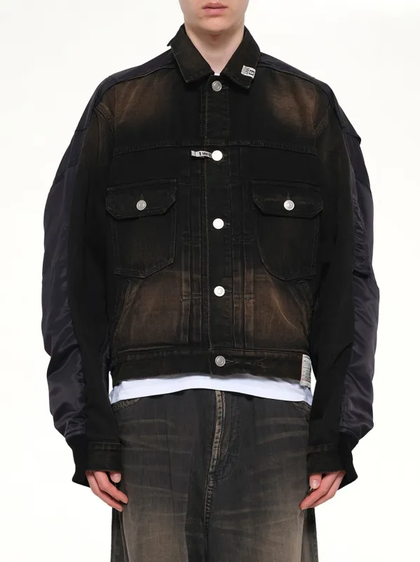 Combined Denim MA-1 Blouson in Black made by Maison MIHARA YASUHIRO