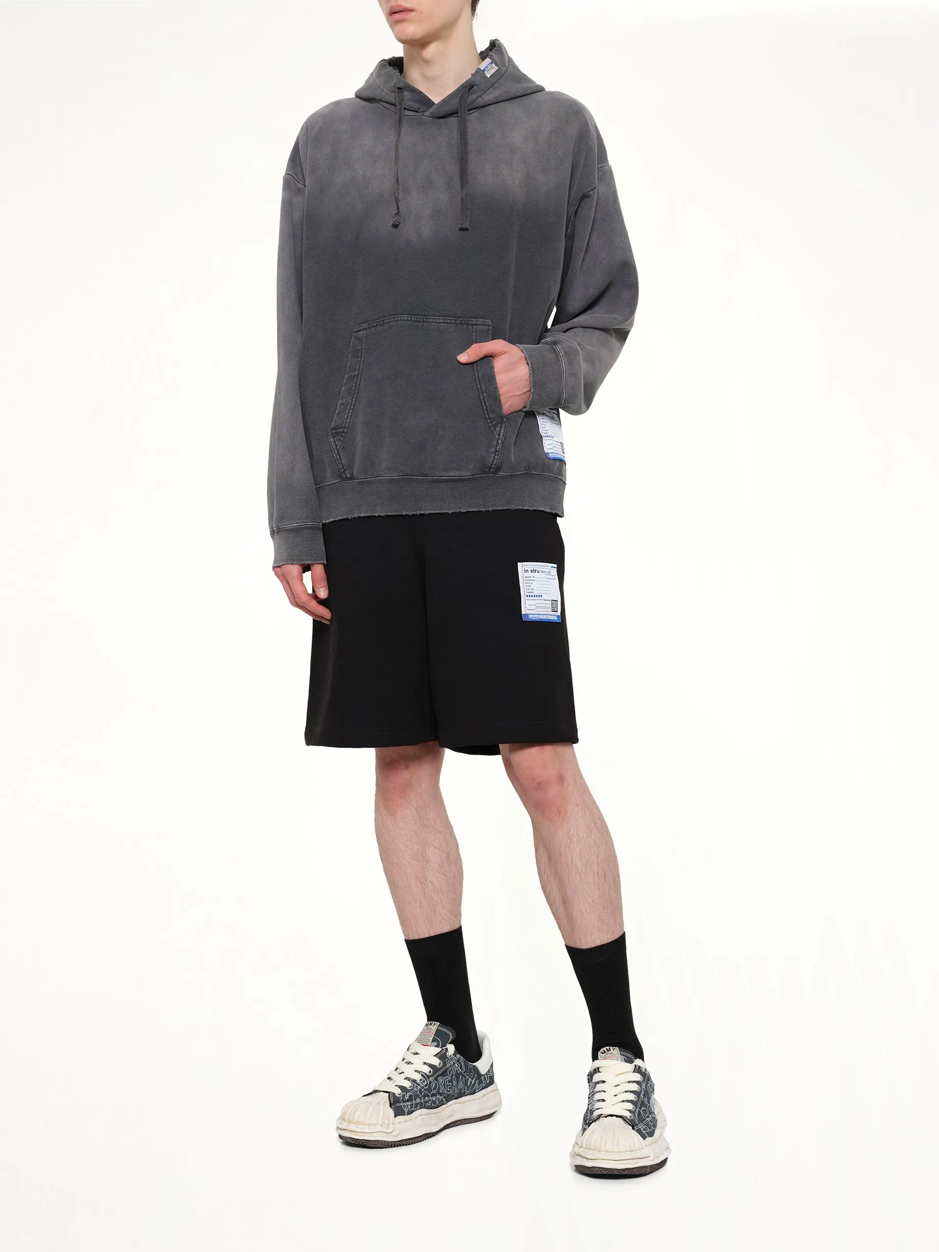 Instrumental French Terry Distressed Hoodie in Black sold by MARAIS product image thumbnail 4