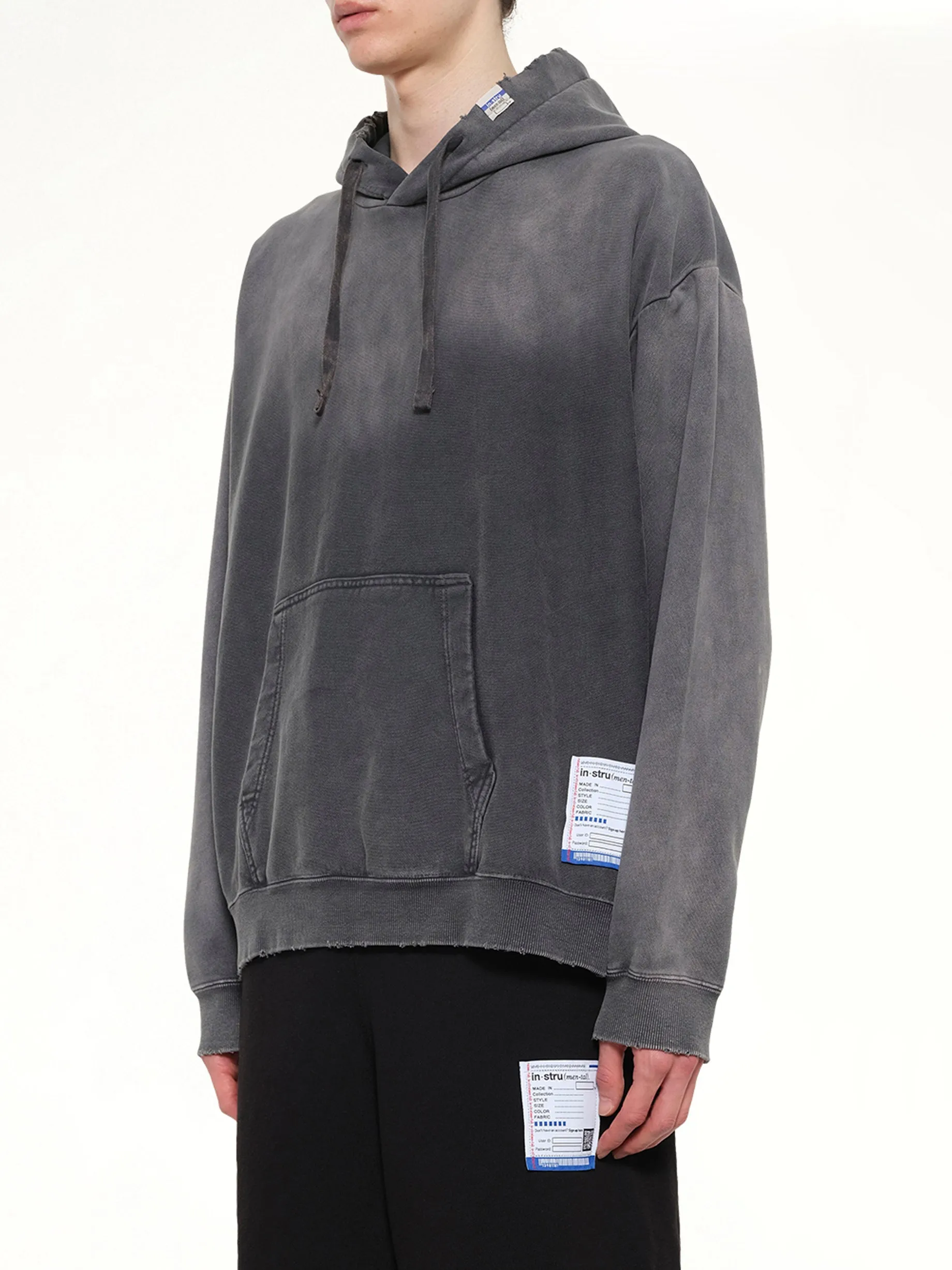 Instrumental French Terry Distressed Hoodie in Black sold by MARAIS product image thumbnail 3