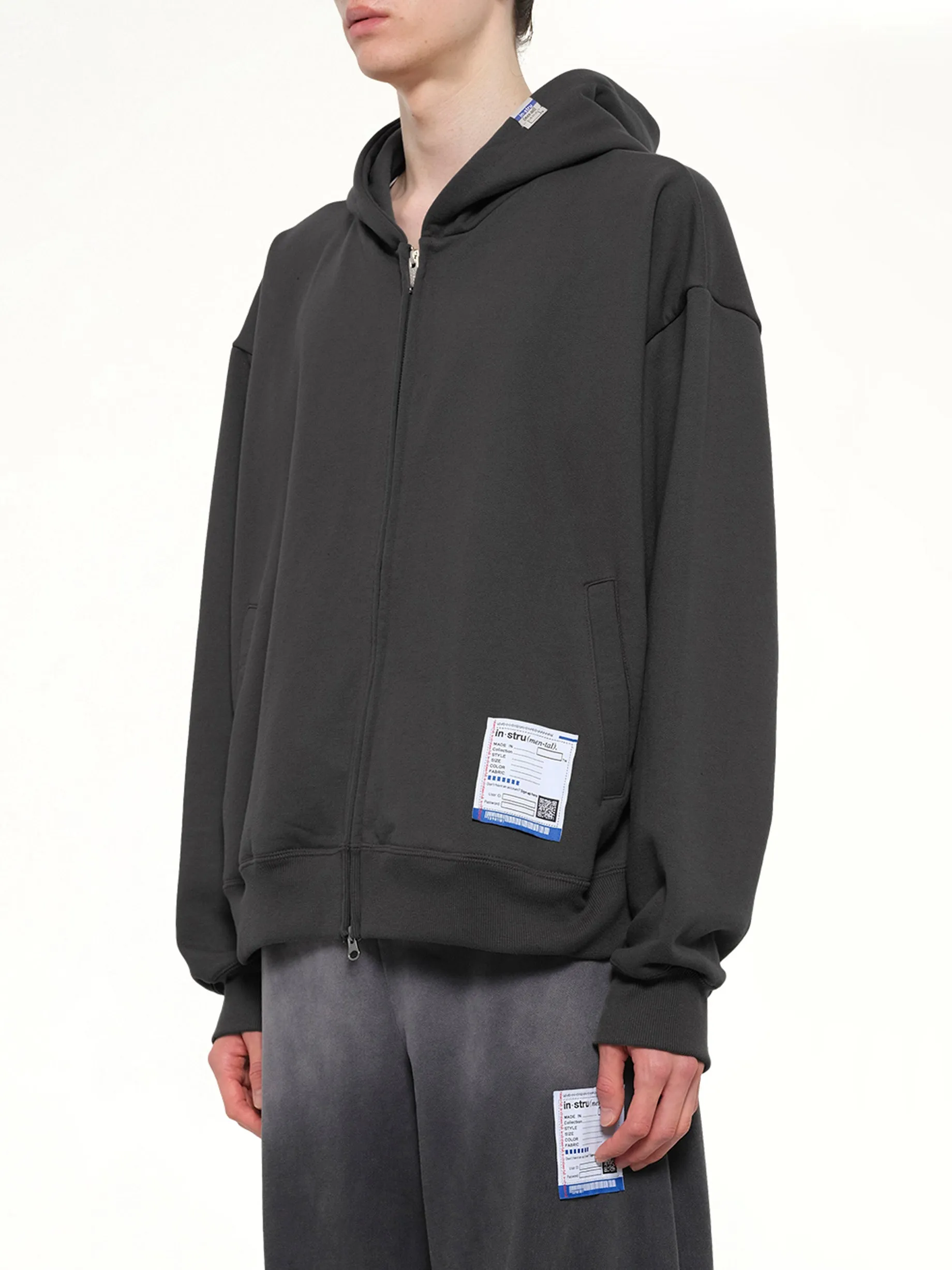Instrumental Heavy Weight Zip Hoodie in Dark Gray sold by MARAIS product image thumbnail 3