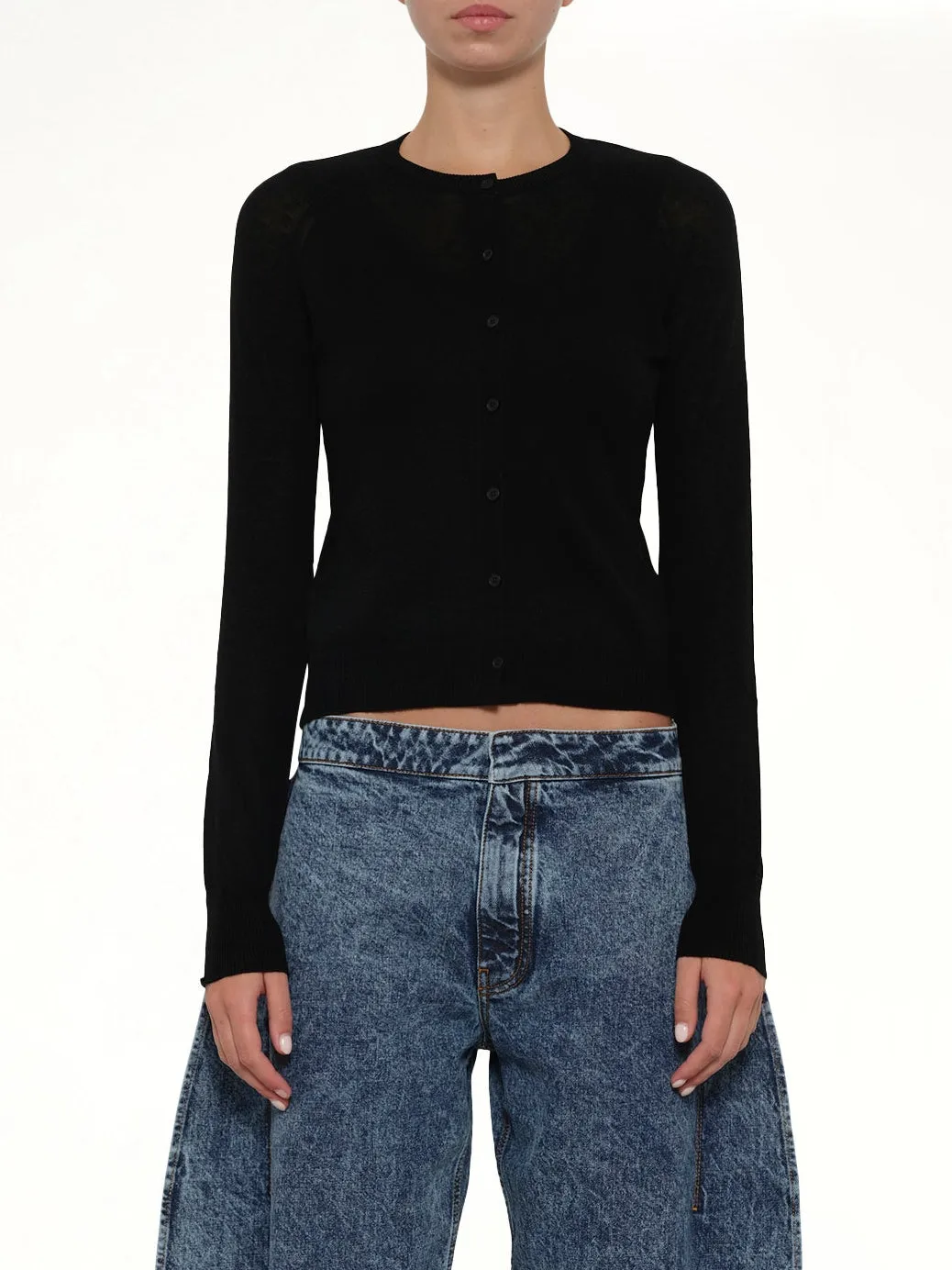 Layer Cardigan in Black sold by MARAIS