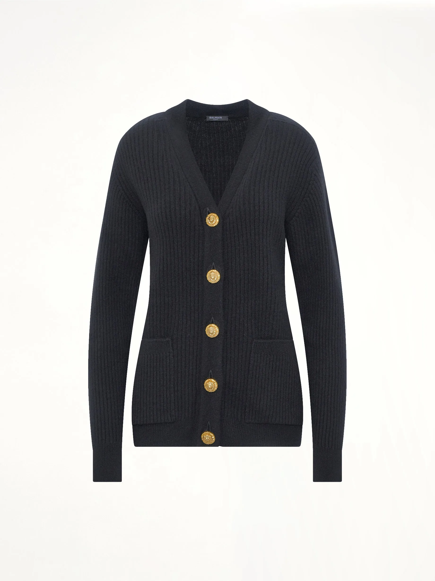 Buttoned Cashmere Cardigan in Black sold by MARAIS product image thumbnail 2