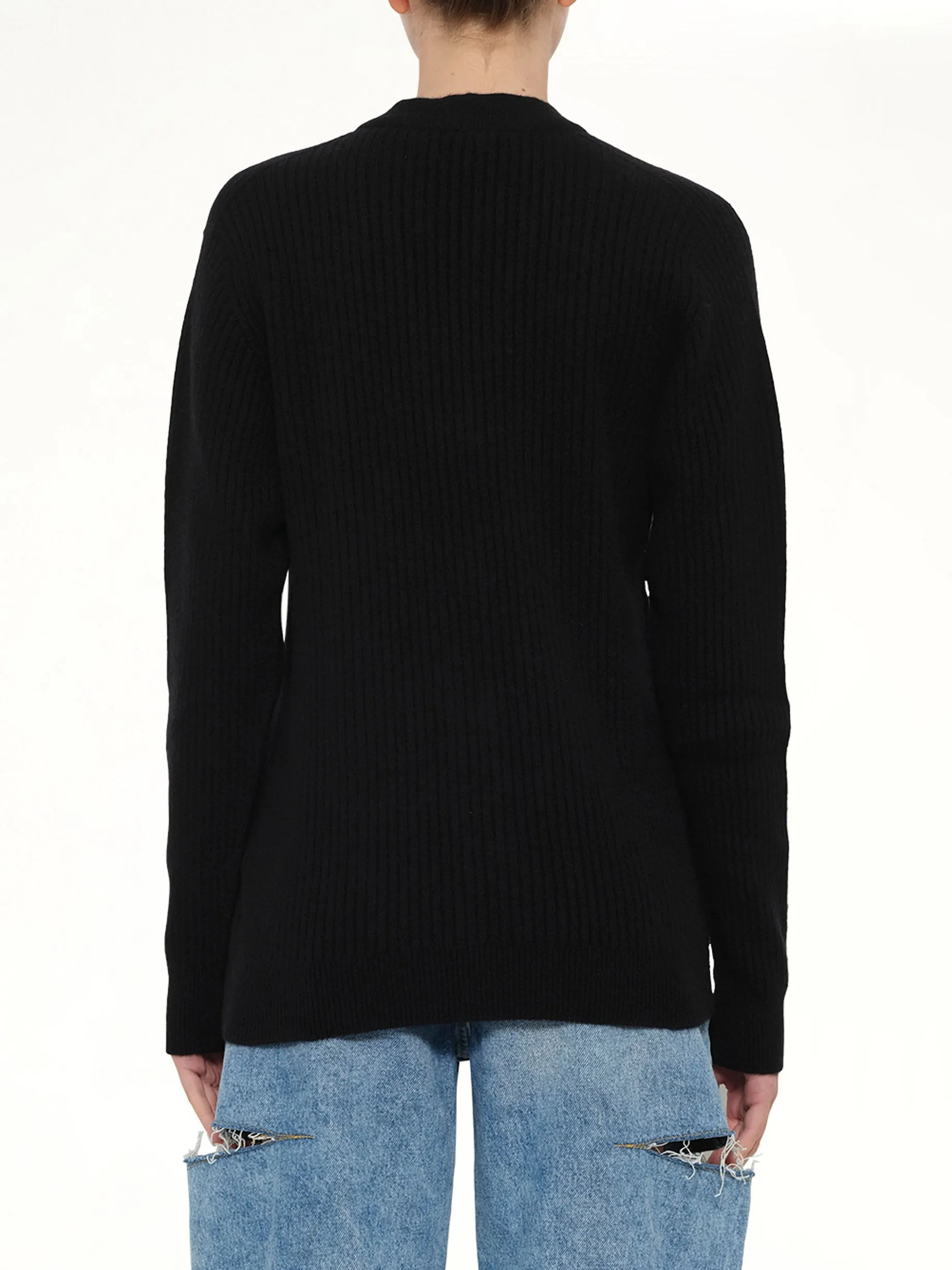 Buttoned Cashmere Cardigan in Black sold by MARAIS product image thumbnail 5