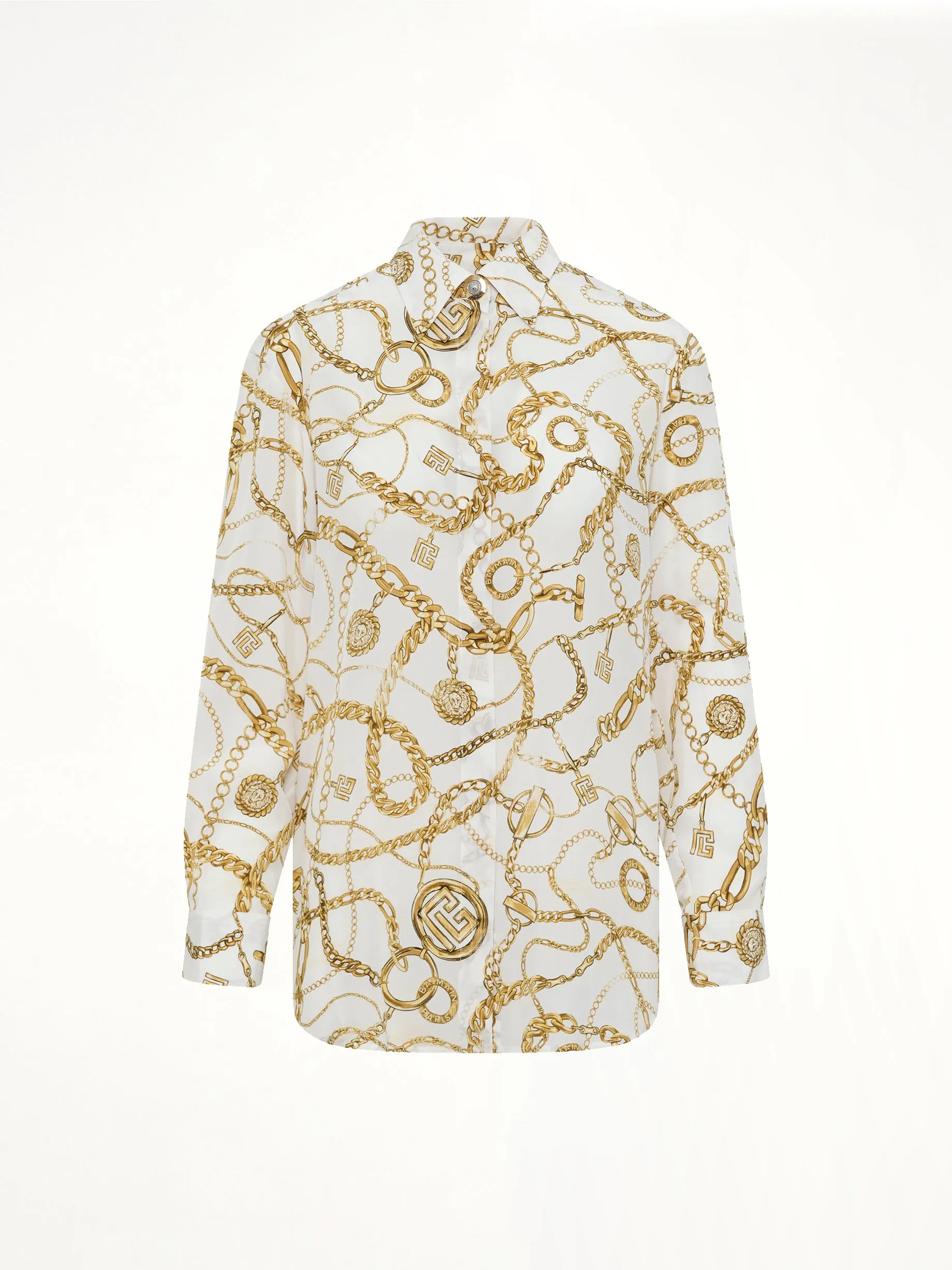 Chains Printed T-Shirt in White/Gold sold by MARAIS product image thumbnail 2