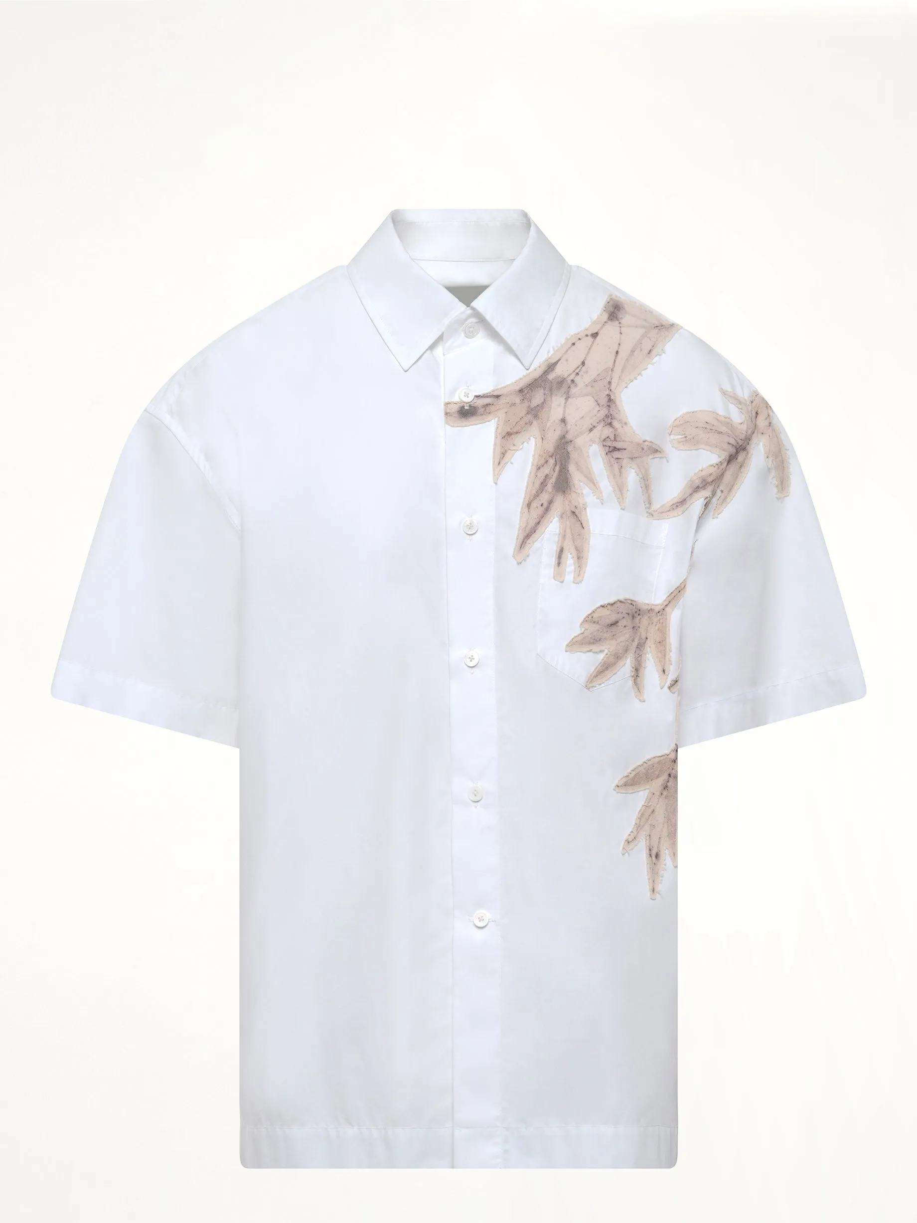 Bamboo Printed Short Sleeve Shirt in White sold by MARAIS product image thumbnail 2