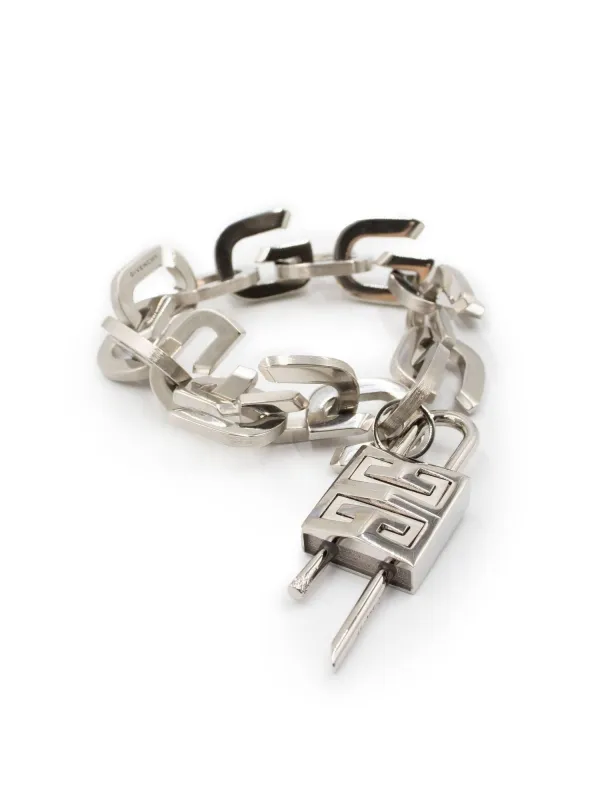 G Link Lock Medium Bracelet in Silver made by Givenchy