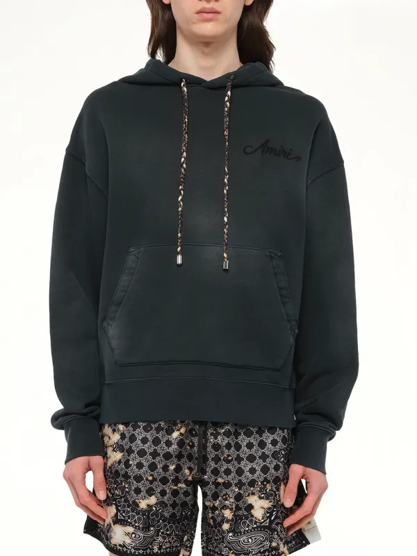 Bleach Bandana Hoodie in Black made by AMIRI