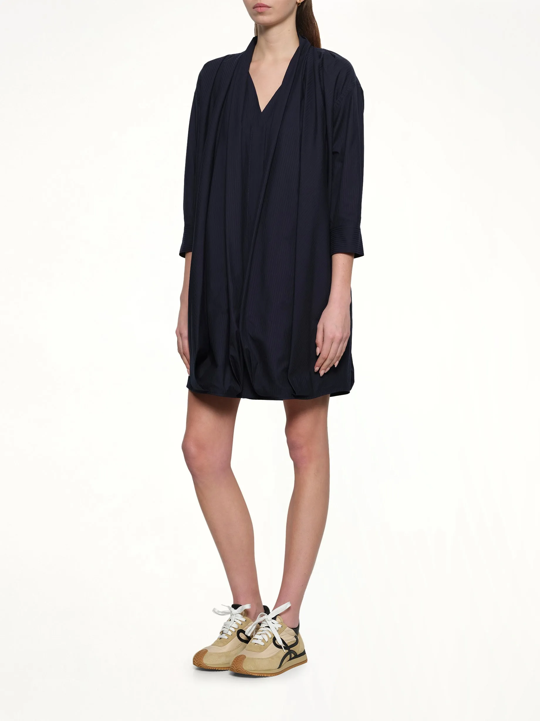 Draped Dress in Navy Blue sold by MARAIS product image thumbnail 4
