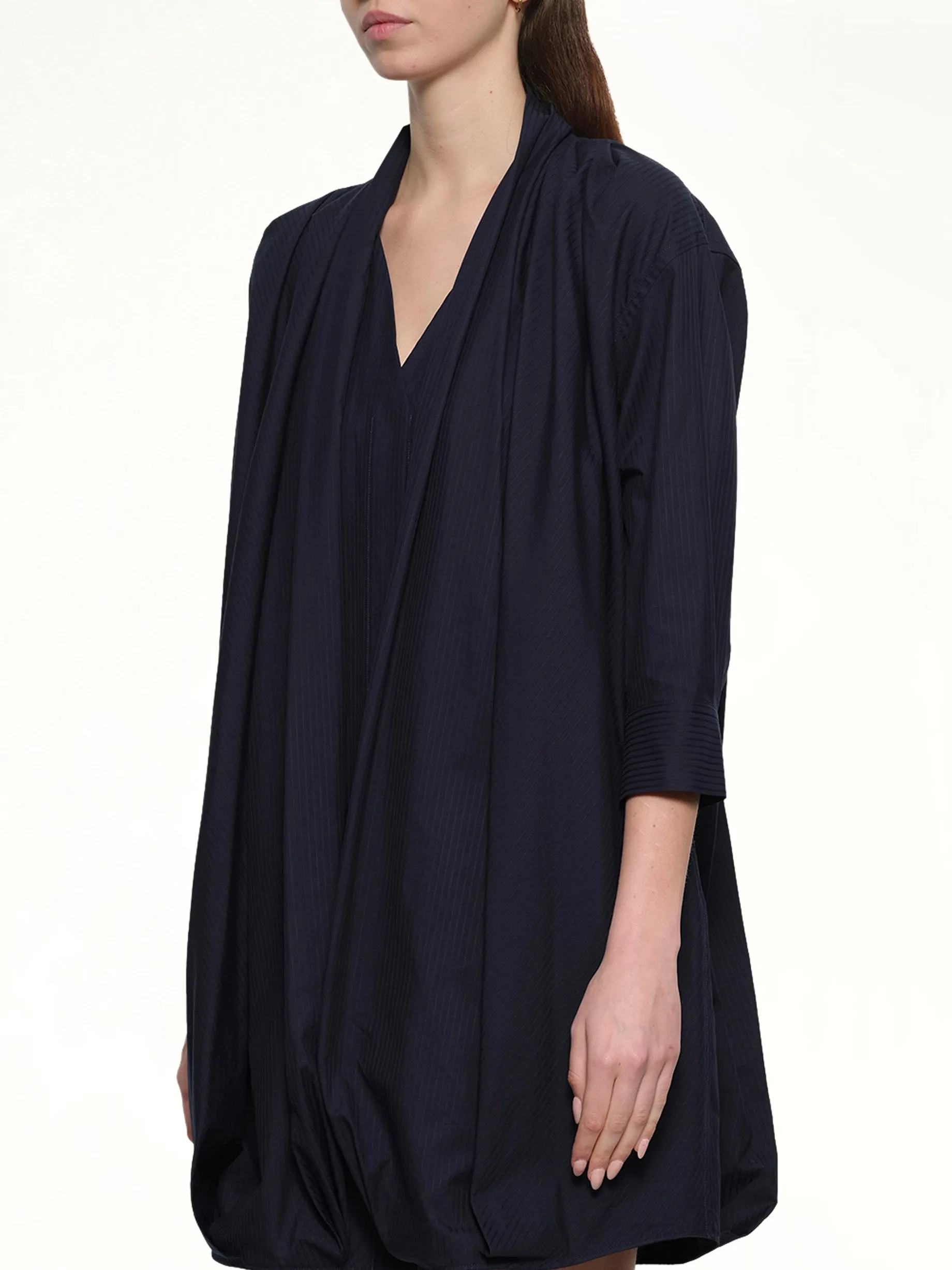 Draped Dress in Navy Blue sold by MARAIS product image thumbnail 3