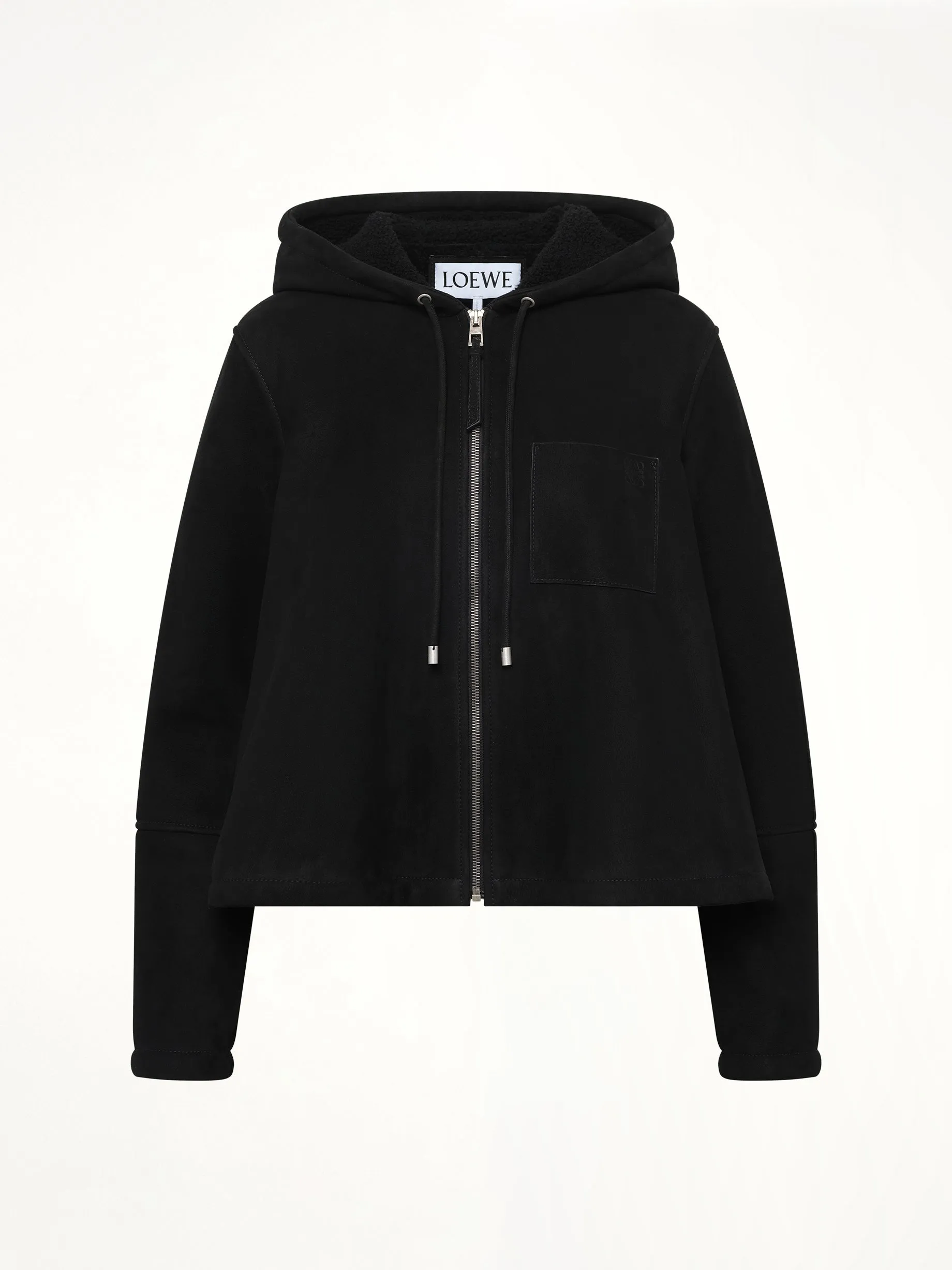 Hooded Shearling Jacket in Black sold by MARAIS product image thumbnail 2