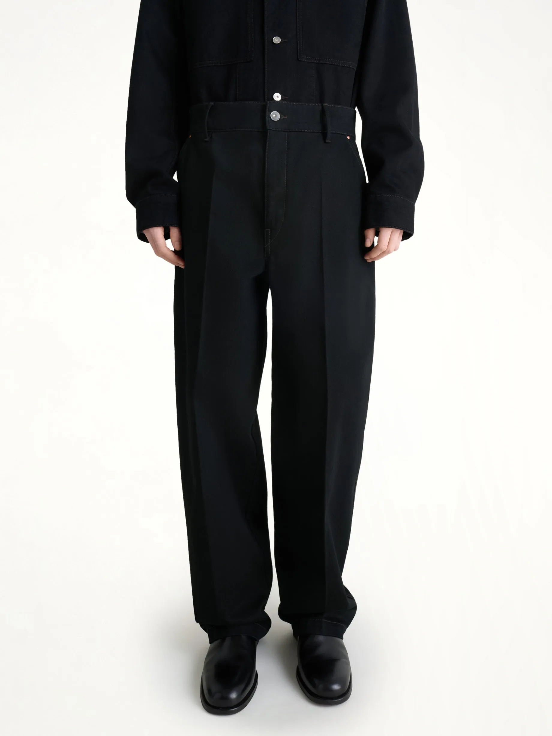 Maxi Barrel Workwear Pants in Black sold by MARAIS