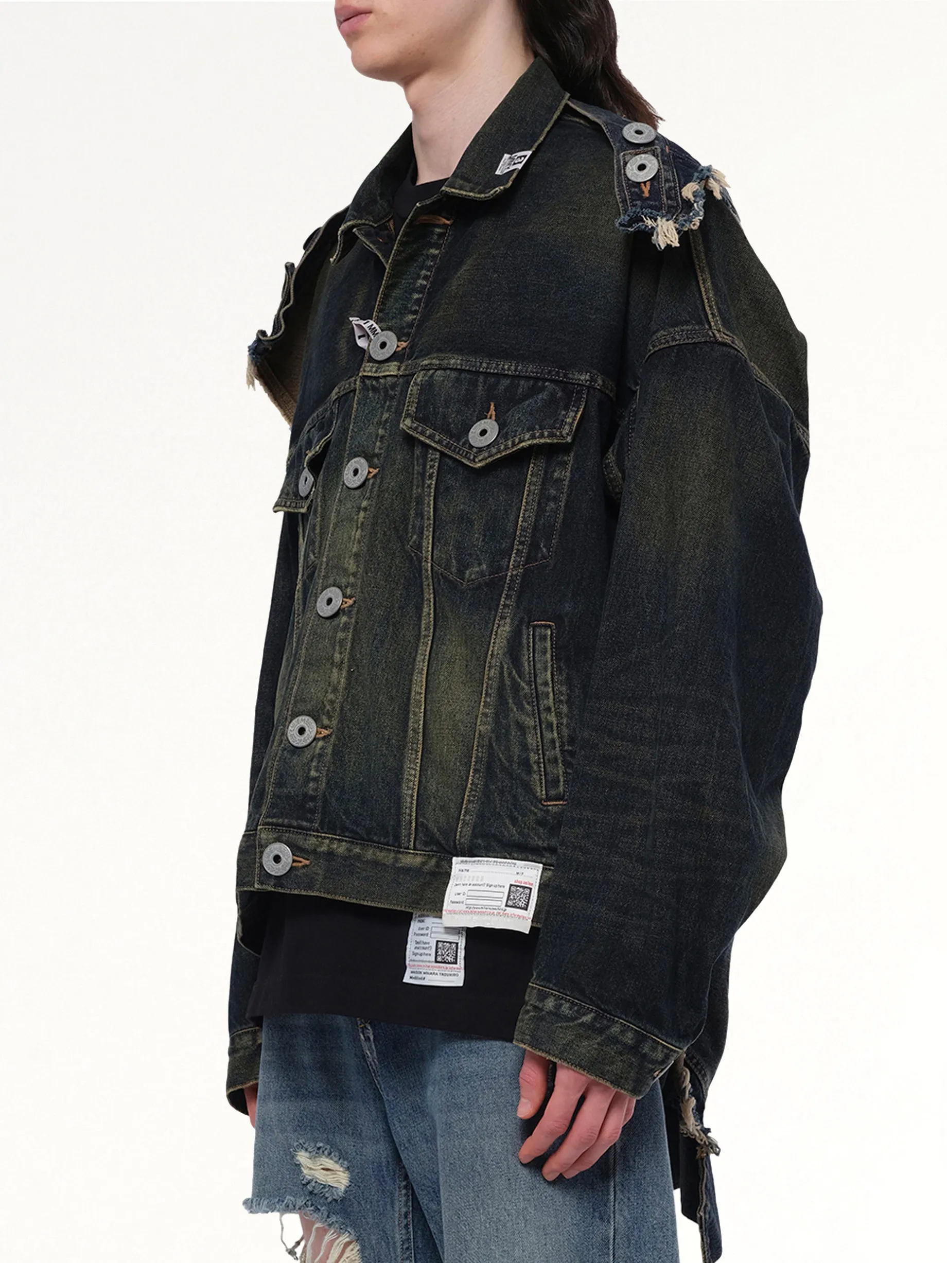 Deconstructed Denim Blouson in Indigo sold by MARAIS product image thumbnail 3