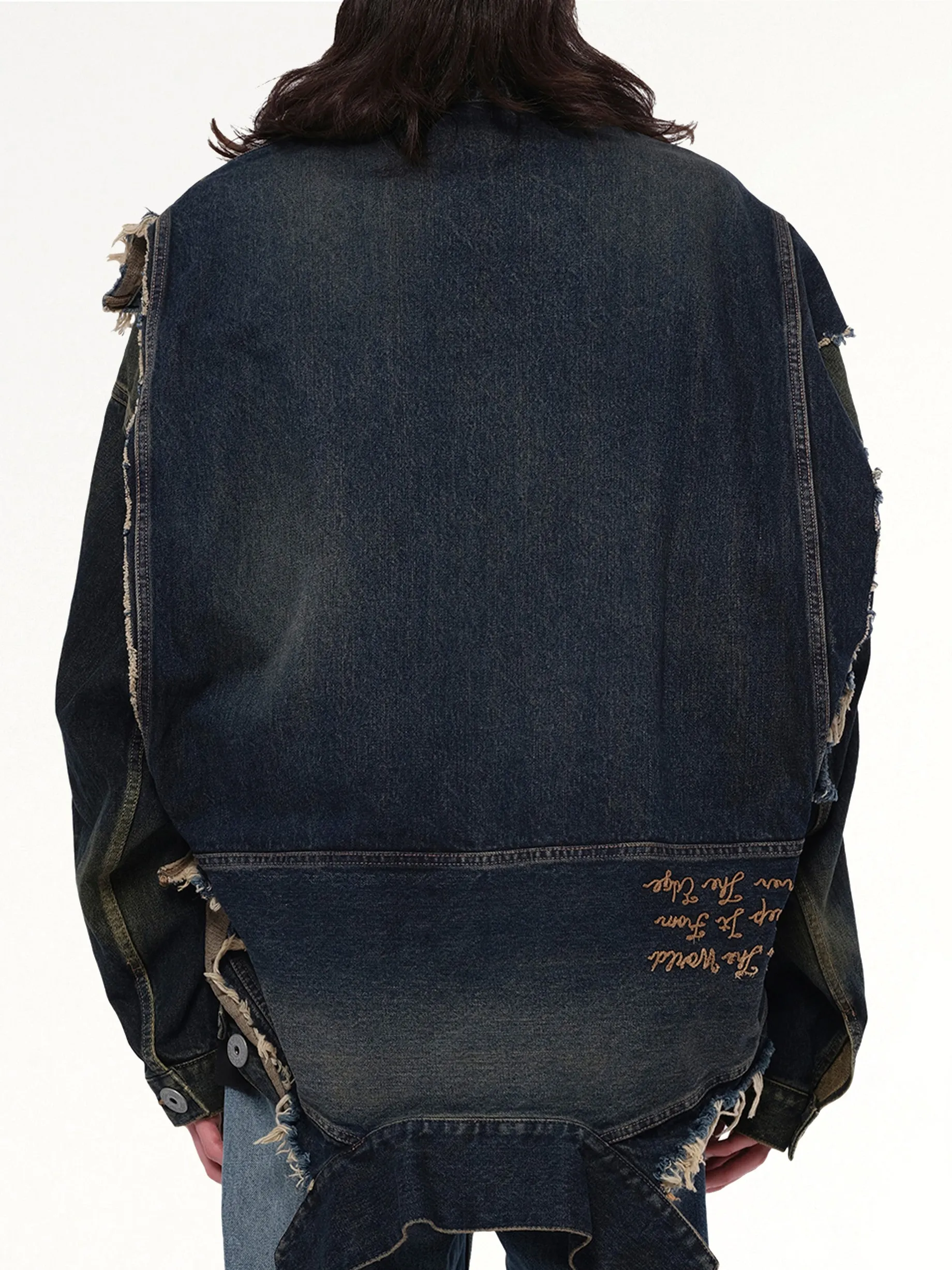 Deconstructed Denim Blouson in Indigo sold by MARAIS product image thumbnail 5