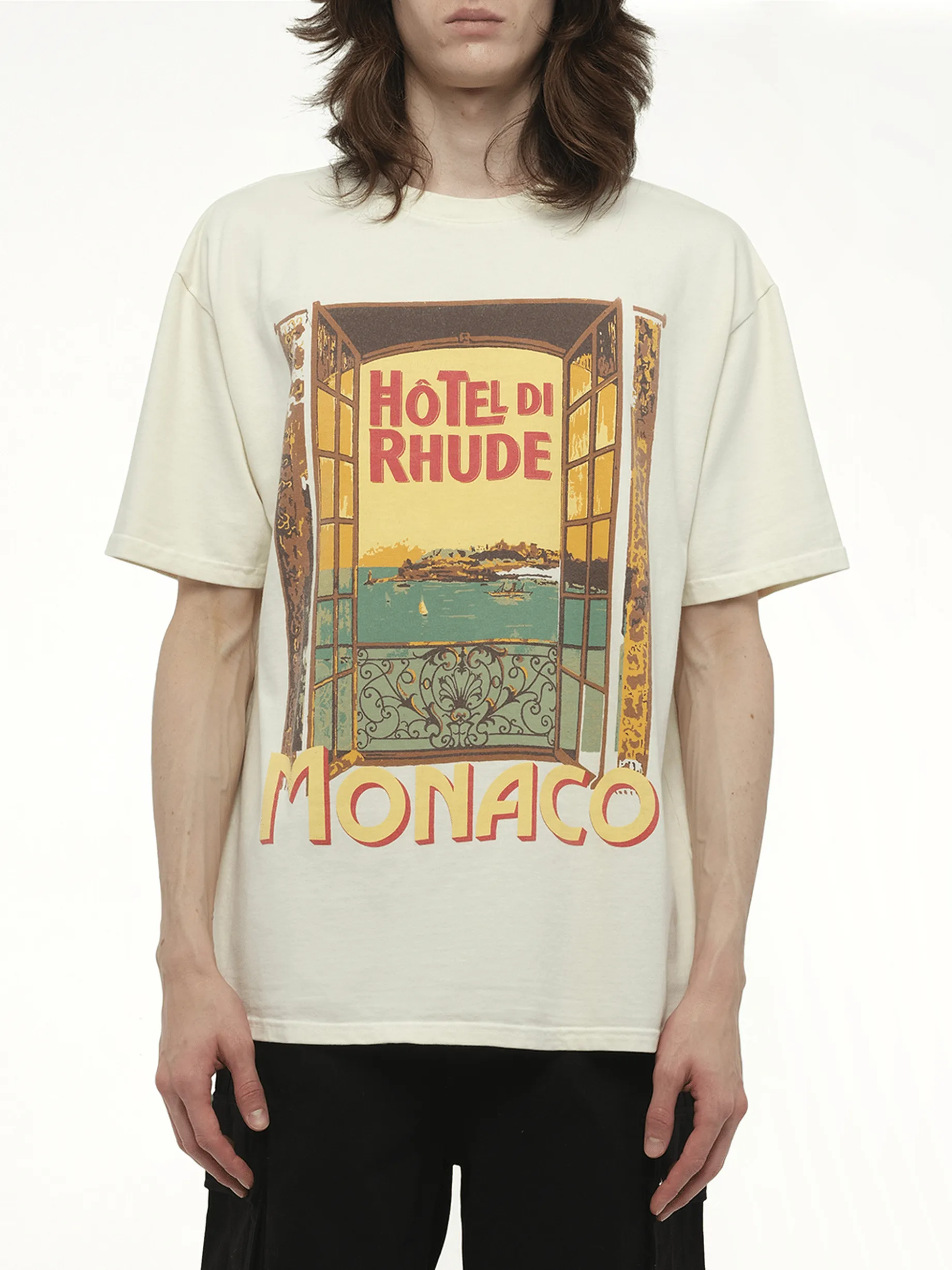 Hotel Di Monaco T-Shirt in Vintage White sold by MARAIS