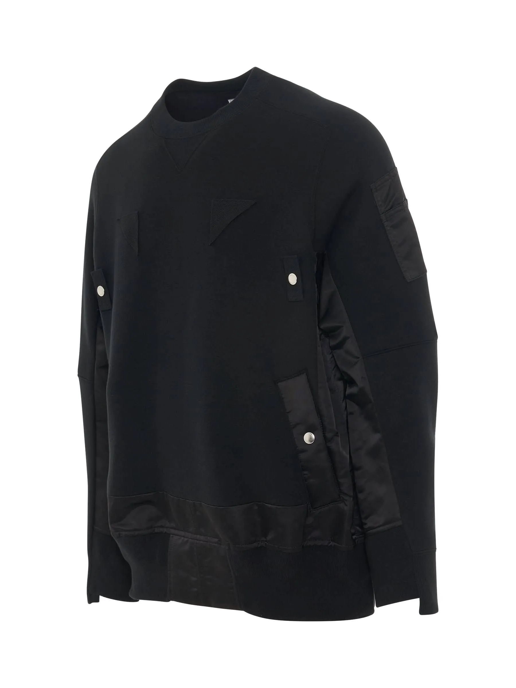 Nylon Twill Sponge Sweat Pullover in Black sold by MARAIS product image thumbnail 2
