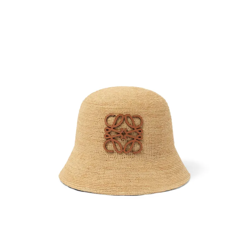 Raffia Bucket Hat in Natural made by Loewe