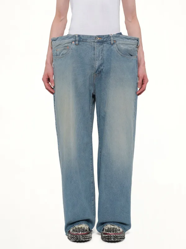 Floating Waist Denim Pants in Indigo made by Doublet