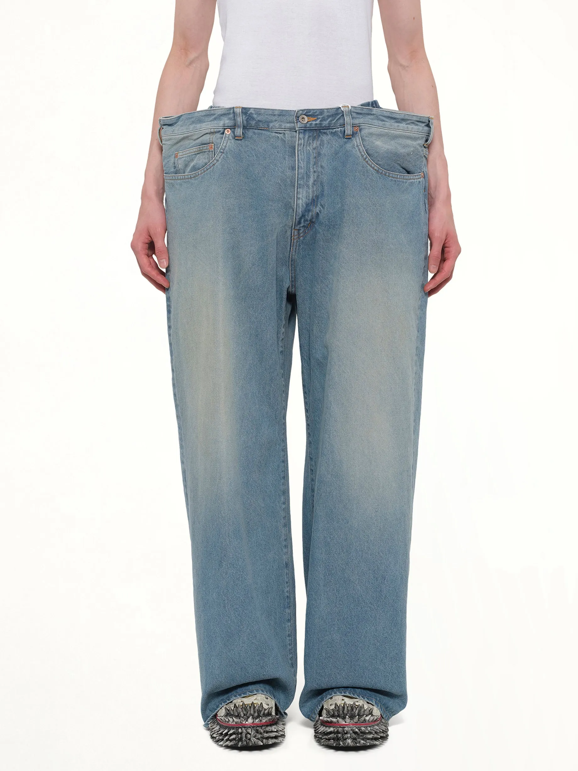 Floating Waist Denim Pants in Indigo sold by MARAIS