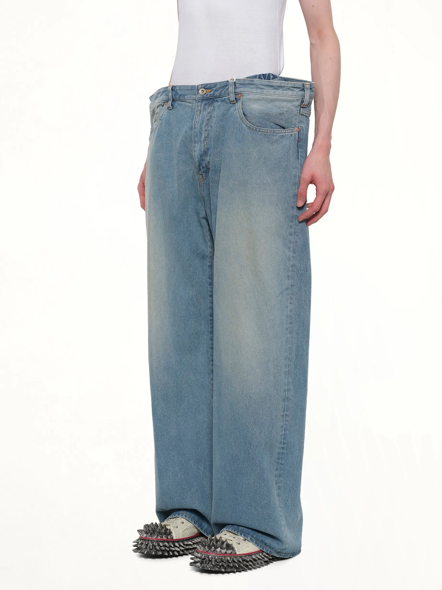 Floating Waist Denim Pants in Indigo sold by MARAIS product image thumbnail 3