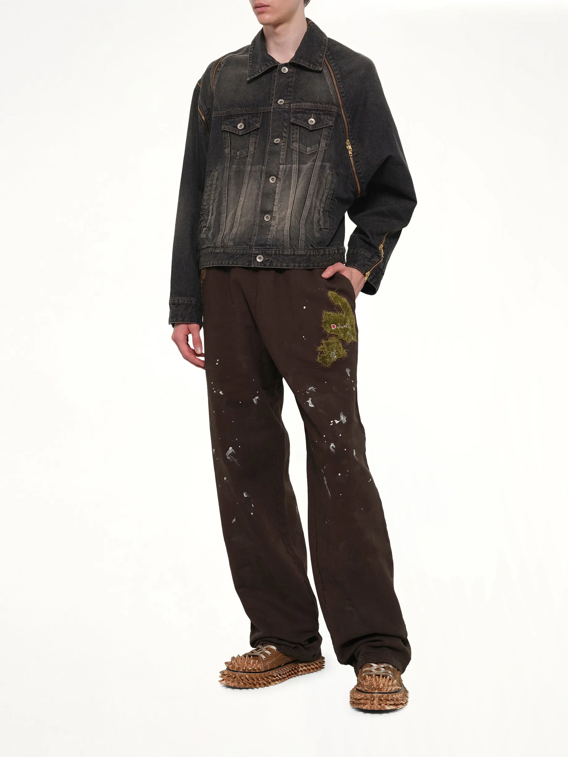 Filleted Zip Denim Jacket in Black sold by MARAIS product image thumbnail 4
