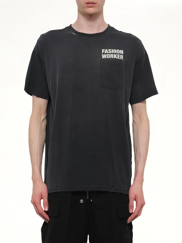 Fashion Worker Easy T-Shirt in Black made by Willy Chavarria