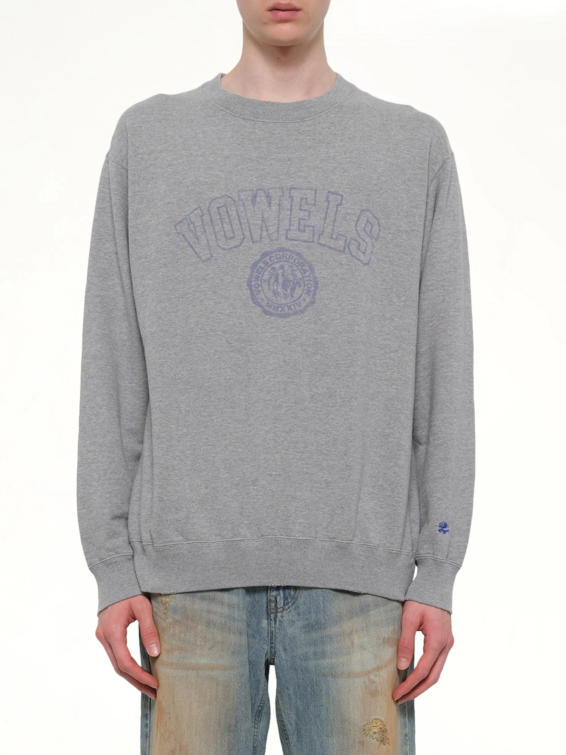 Faded Collegiate Sweatshirt in Grey Heather sold by MARAIS