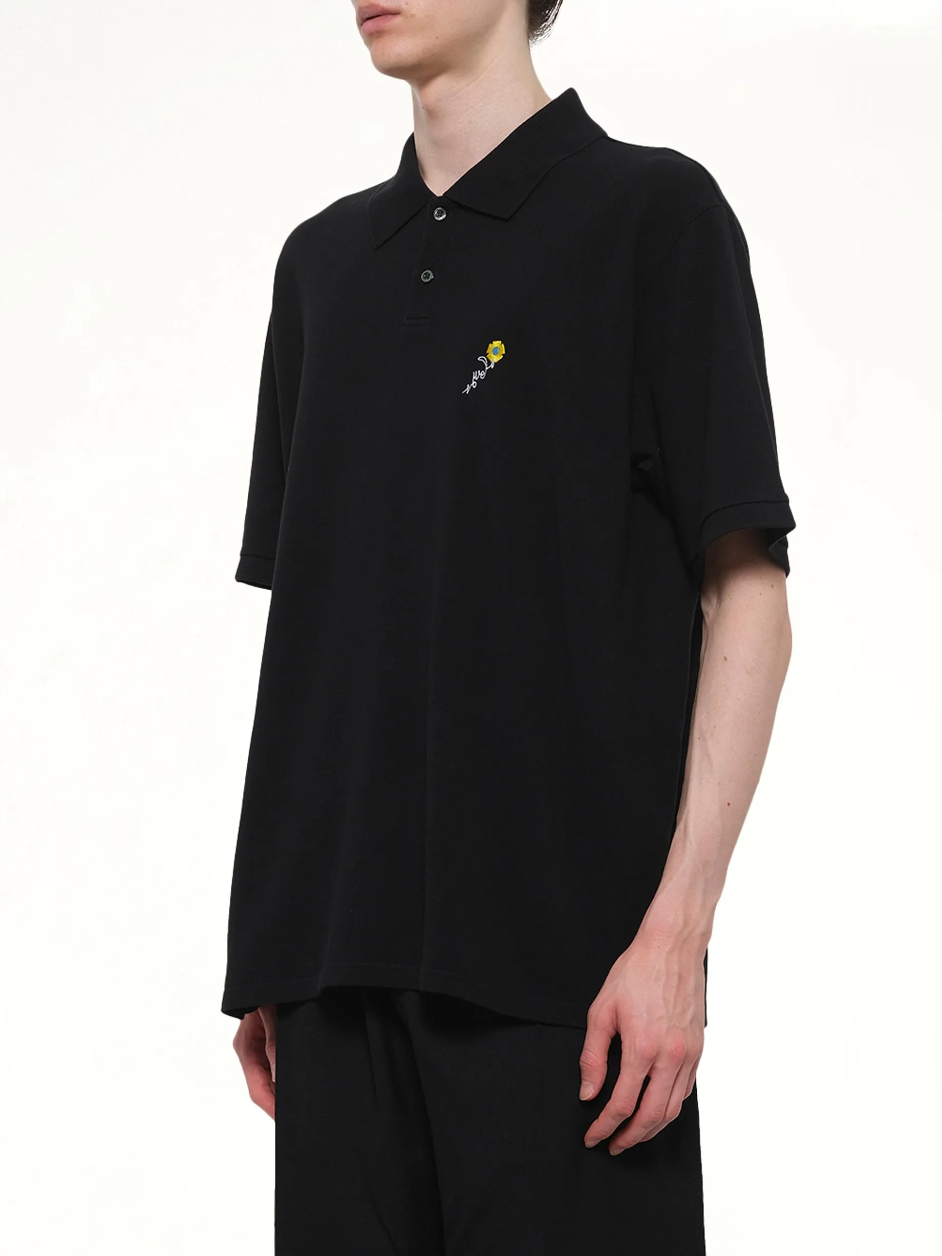 S/S Pique Polo in Black sold by MARAIS product image thumbnail 3