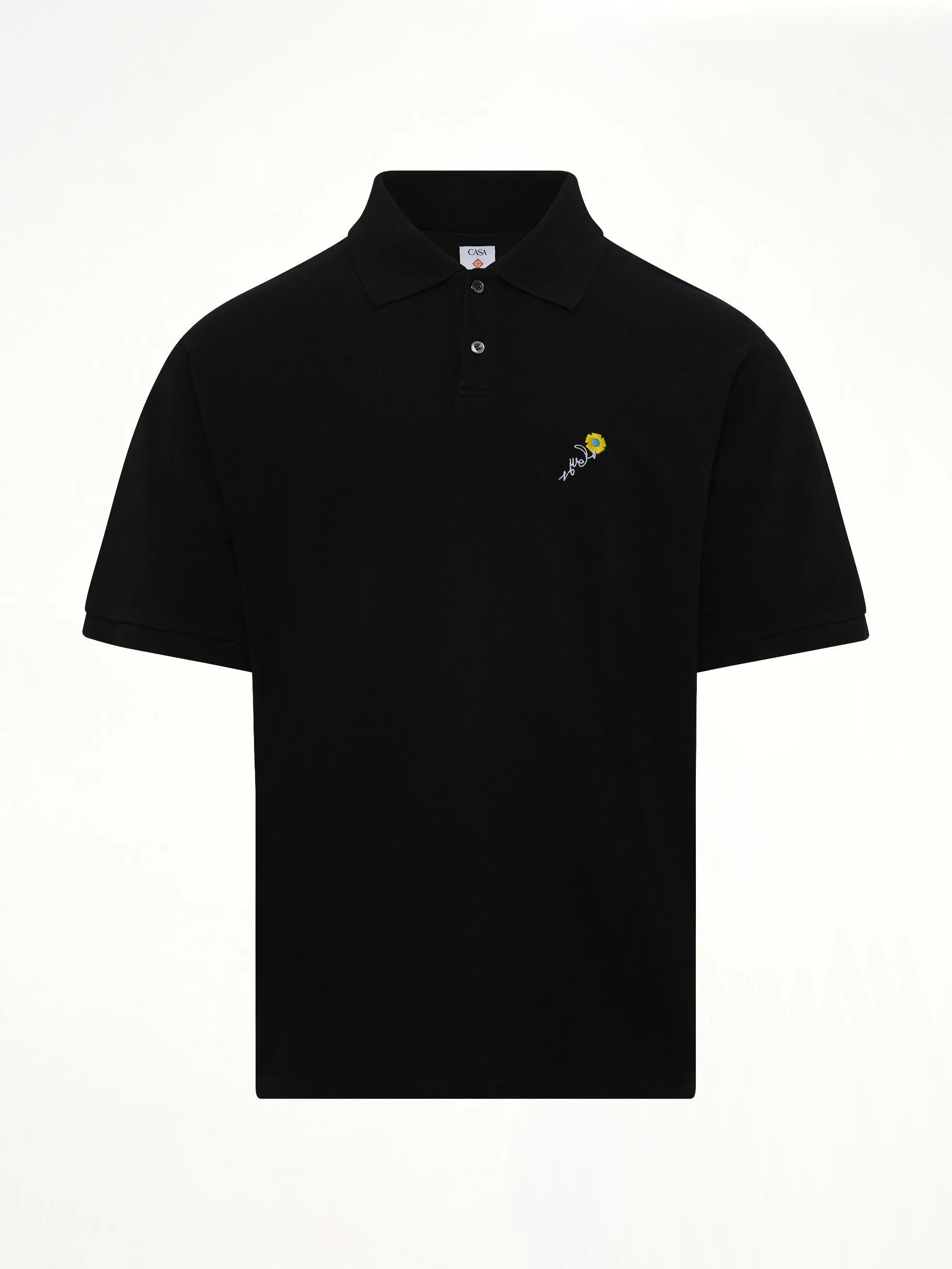 S/S Pique Polo in Black sold by MARAIS product image thumbnail 2