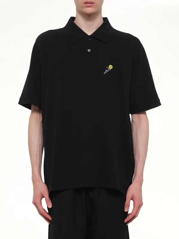 S/S Pique Polo in Black made by Vowels