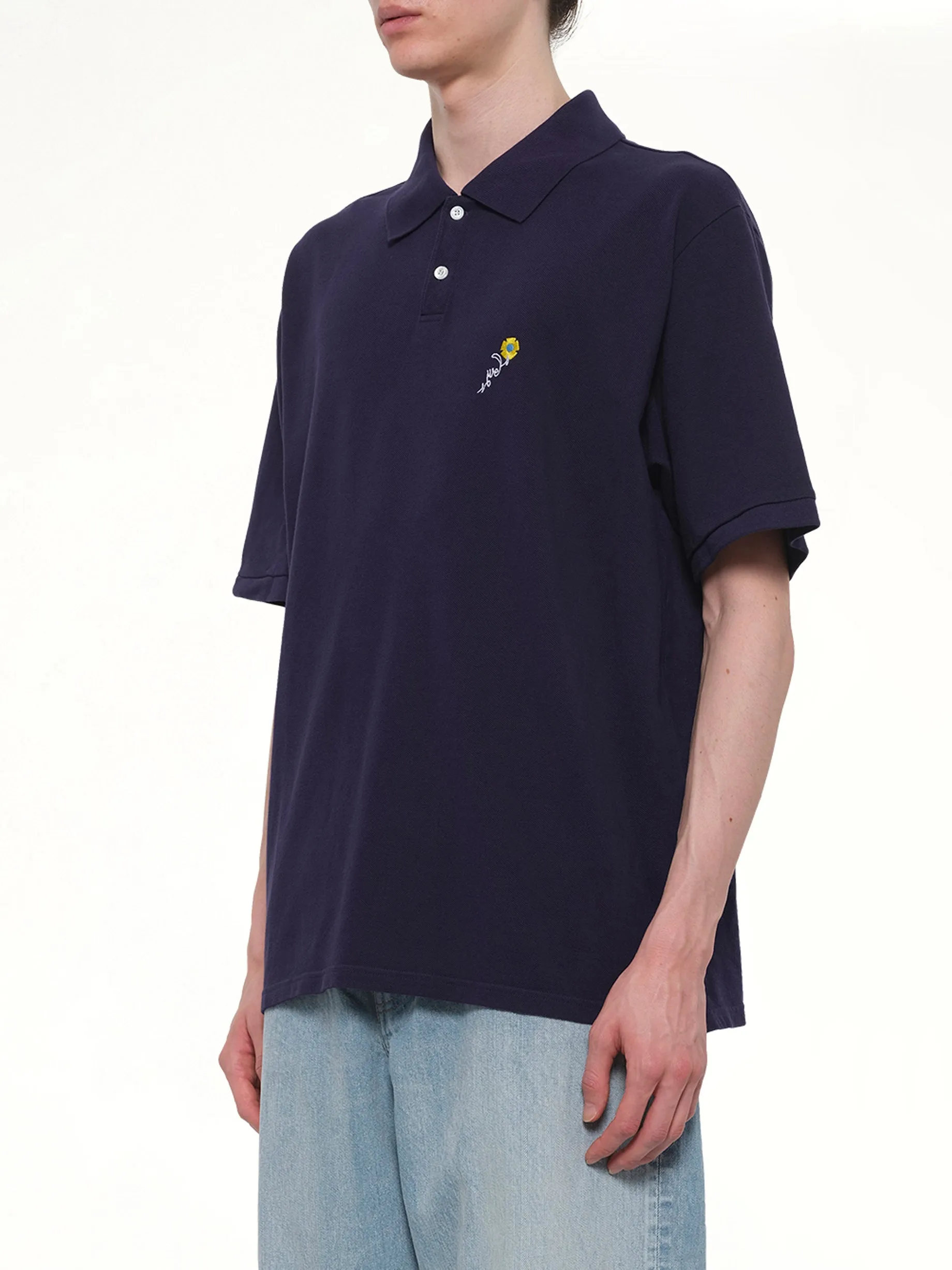 S/S Pique Polo in Navy sold by MARAIS product image thumbnail 3