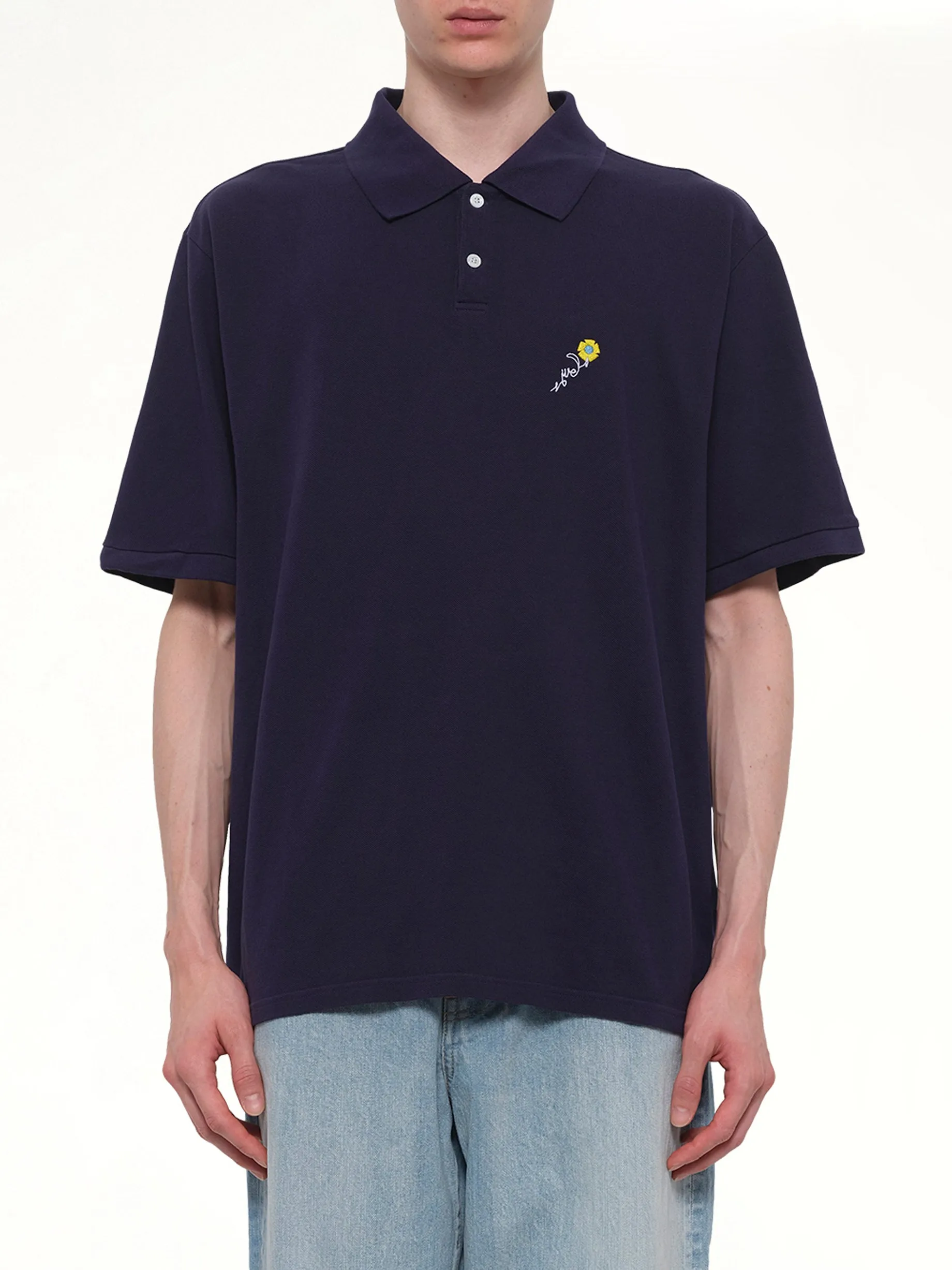 S/S Pique Polo in Navy sold by MARAIS
