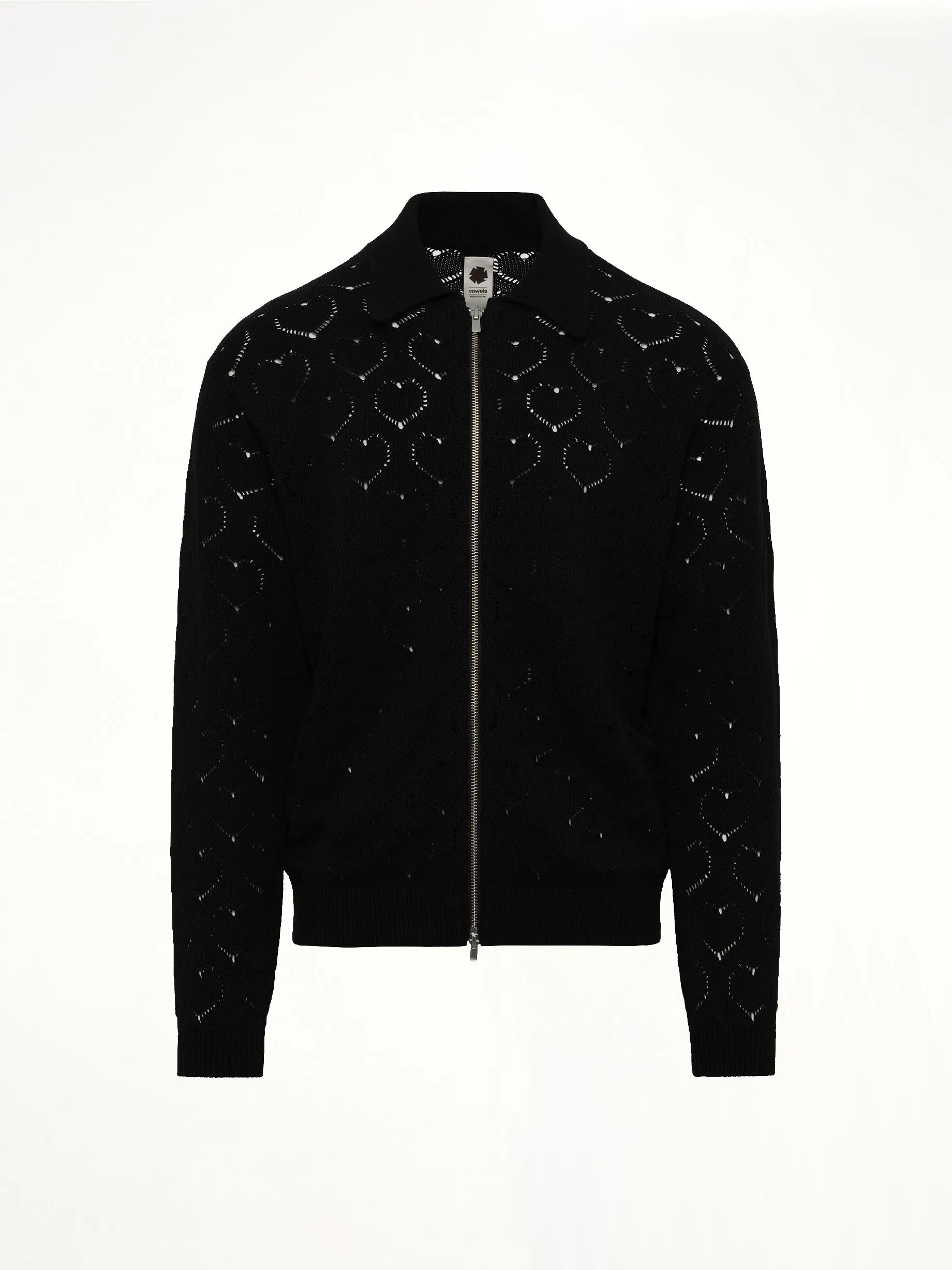 Eyelet Knitted Zip Up in Black sold by MARAIS product image thumbnail 2