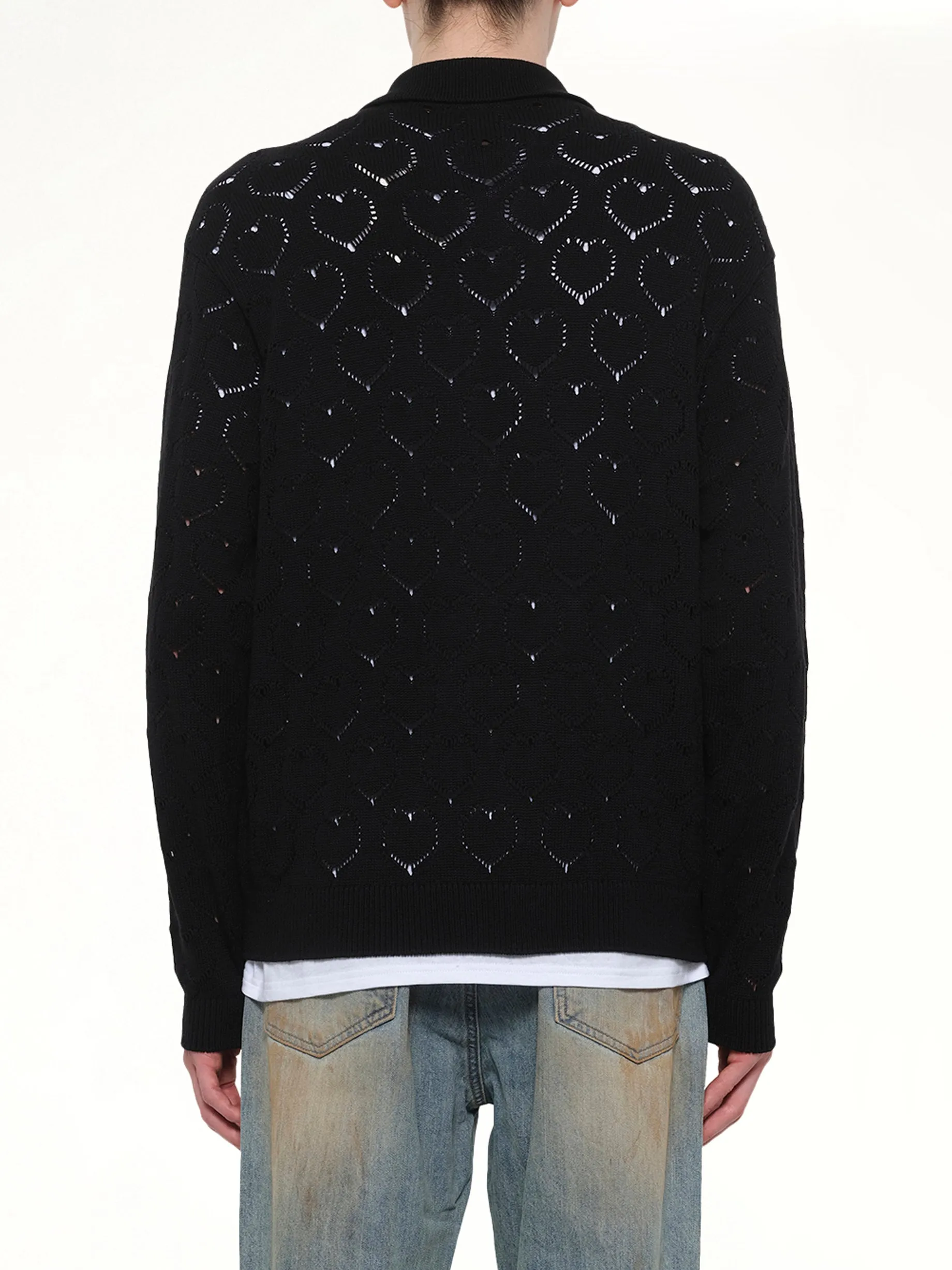 Eyelet Knitted Zip Up in Black sold by MARAIS product image thumbnail 5