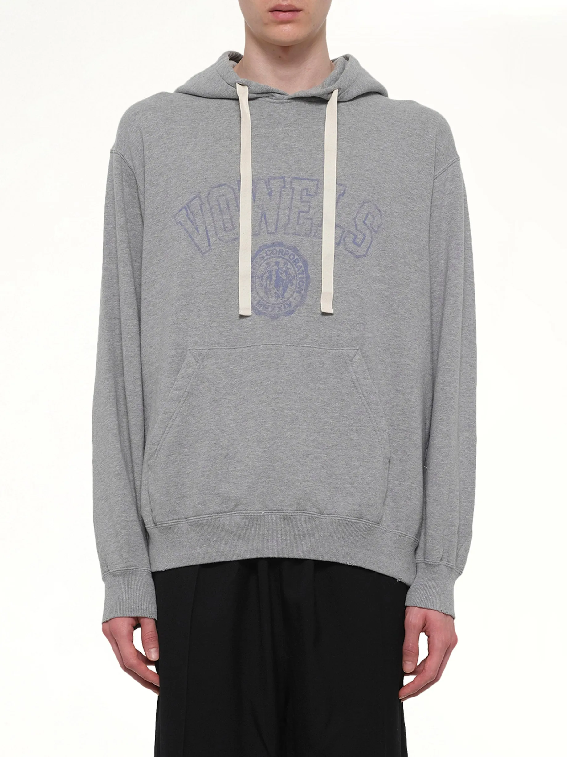 Faded Collegiate Hoodie in Grey Heather sold by MARAIS