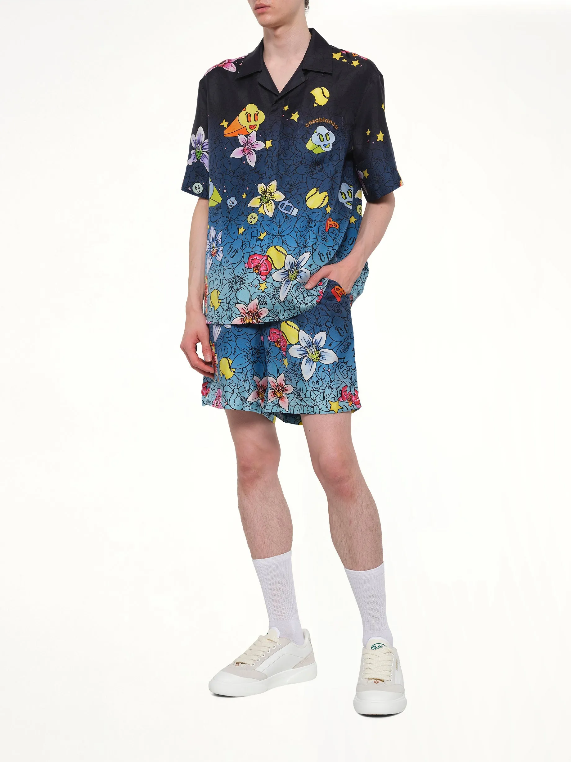 Collage D’Icones Silk Shorts in Multicolour sold by MARAIS product image thumbnail 4