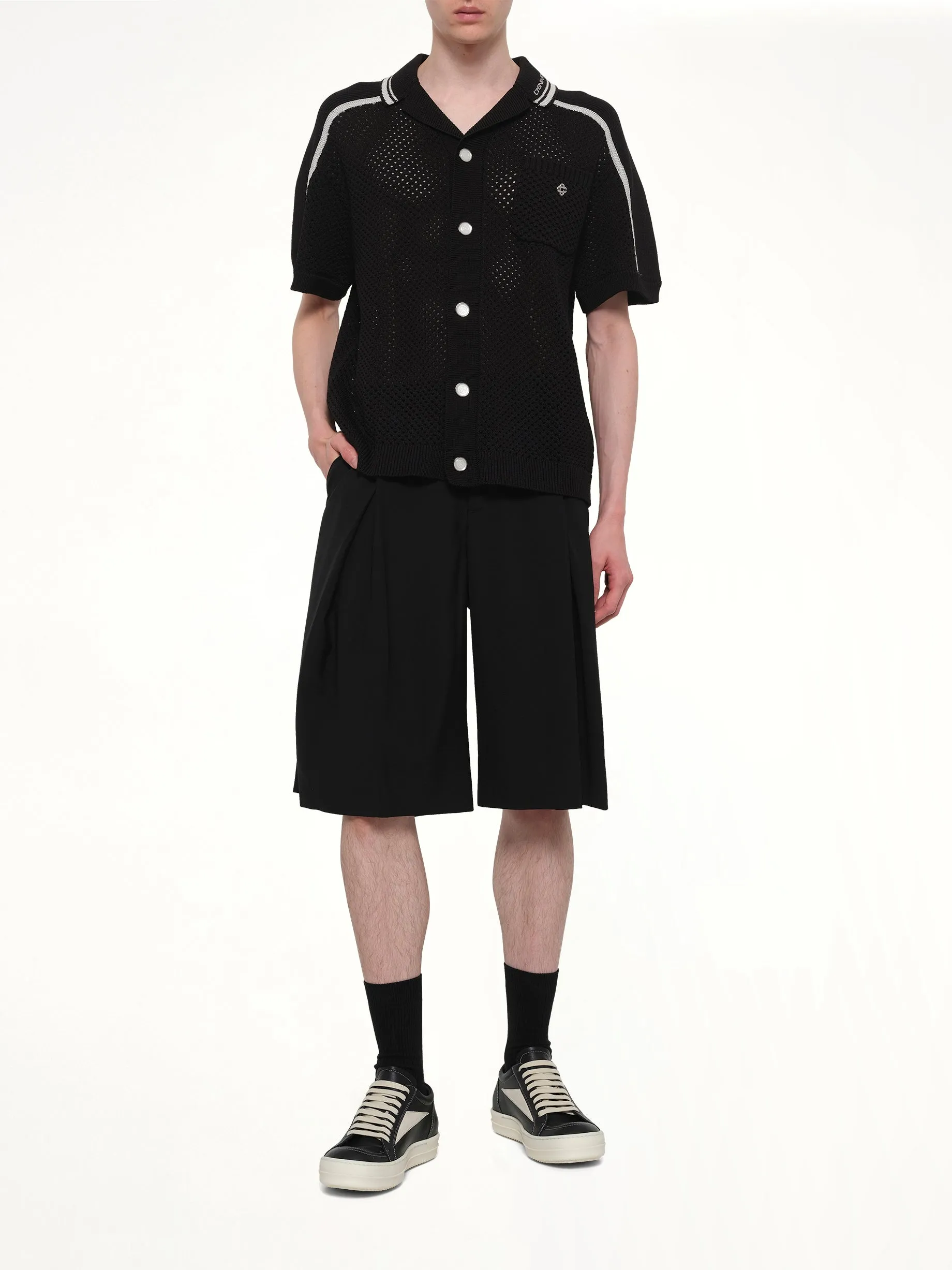 Pleated Baggy Shorts in Black sold by MARAIS product image thumbnail 4