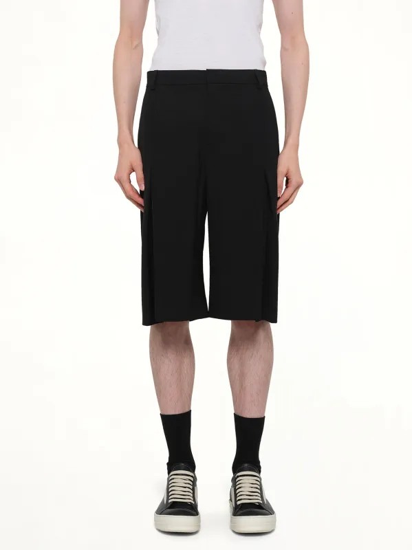 Pleated Baggy Shorts in Black sold by MARAIS