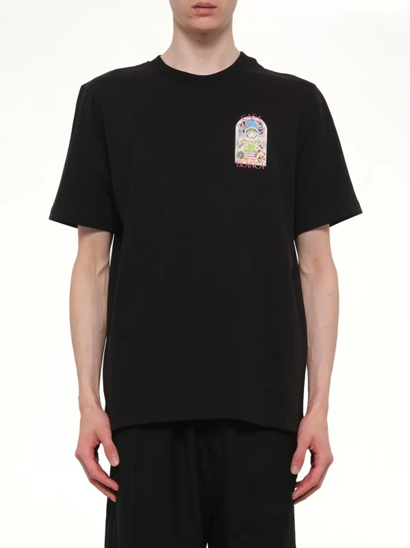 Tennis Landscape Classic T-Shirt in Black made by Casablanca