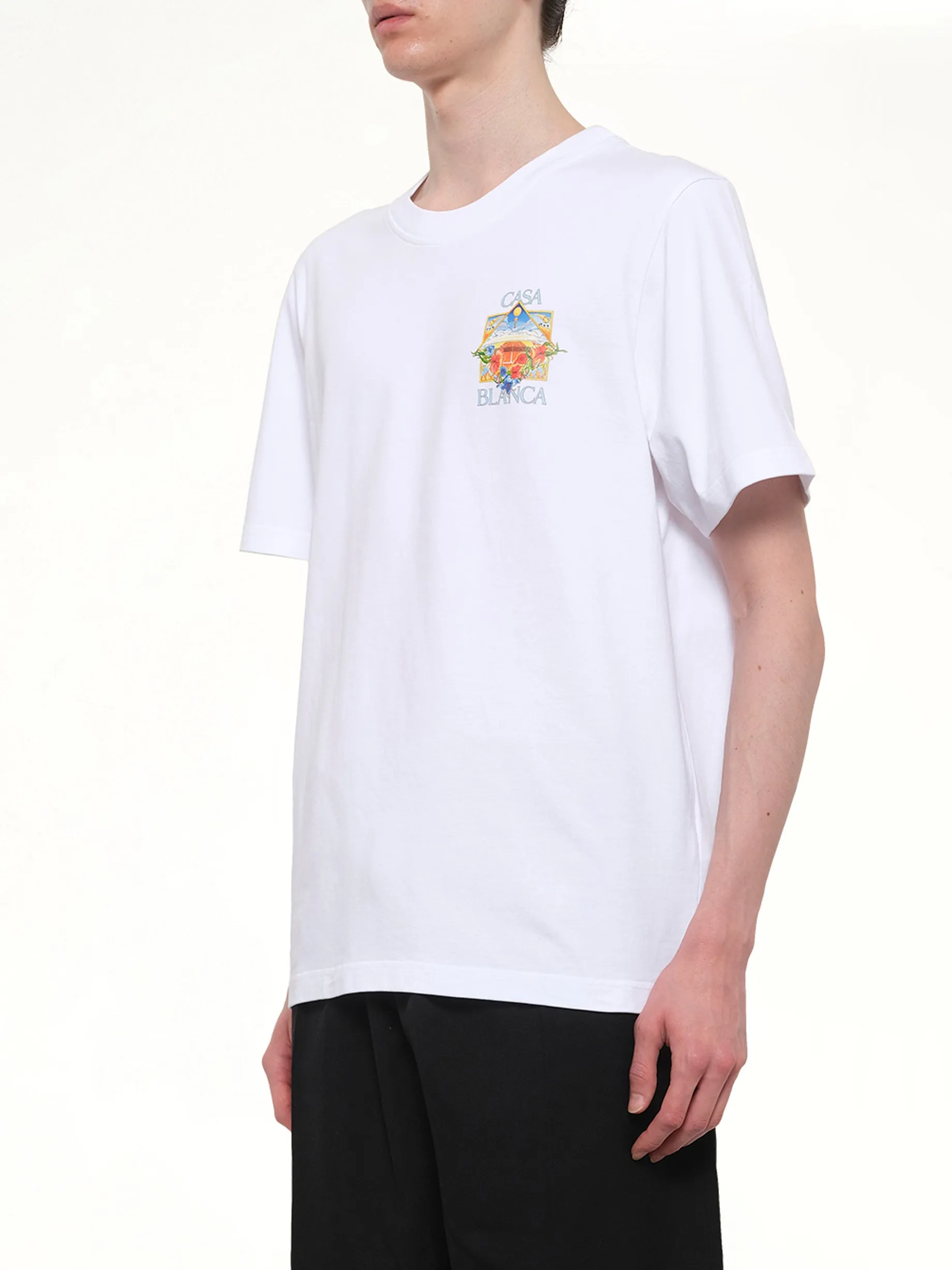 Tennis Landscape 2 Classic T-Shirt in White sold by MARAIS product image thumbnail 3