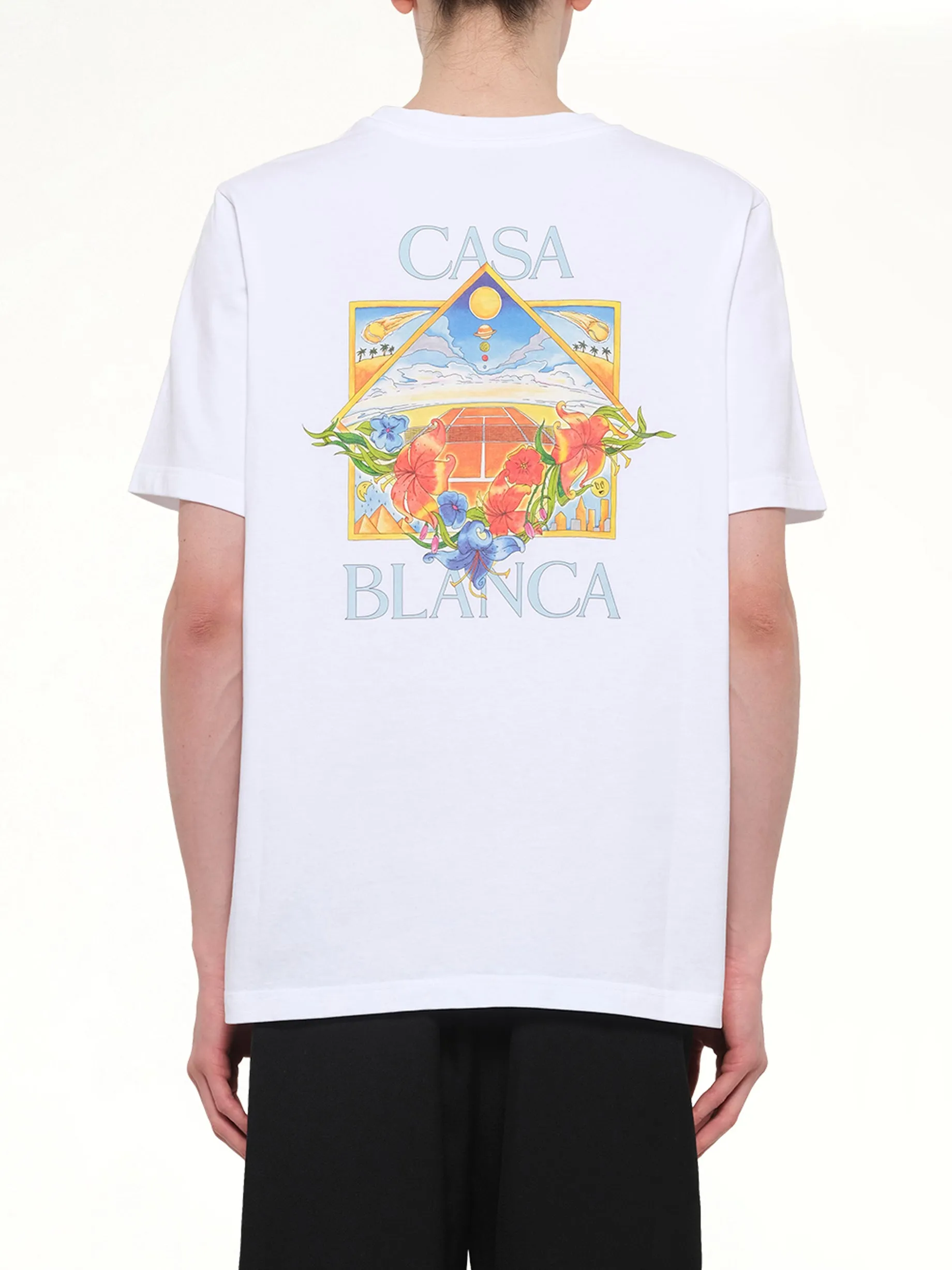 Tennis Landscape 2 Classic T-Shirt in White sold by MARAIS product image thumbnail 5