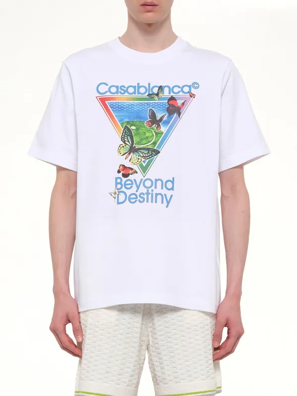 Tennis Club Icon Beyond Destiny Classic T-Shirt in White made by Casablanca