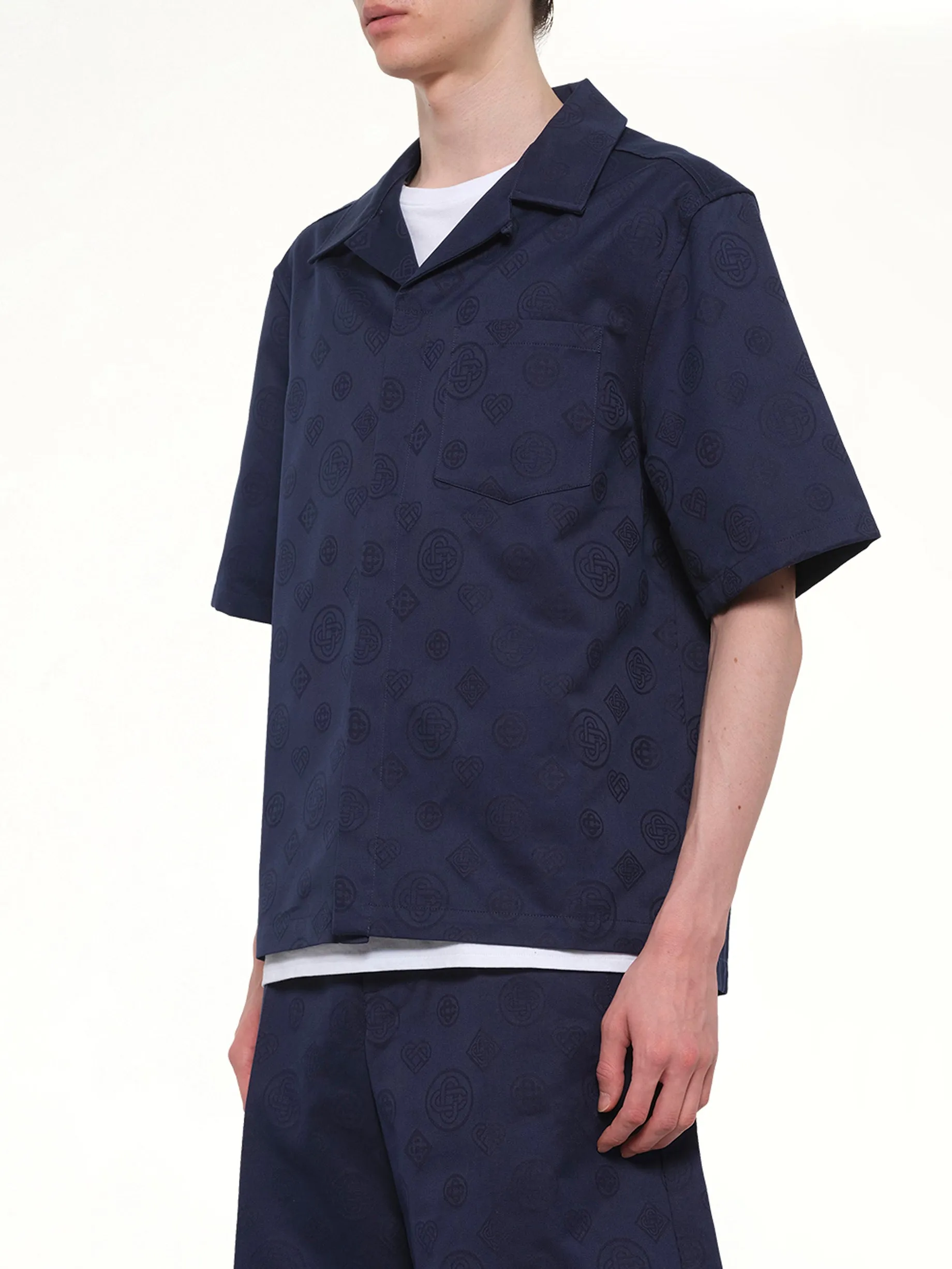 Monogram SS Shirt in Blue sold by MARAIS product image thumbnail 3
