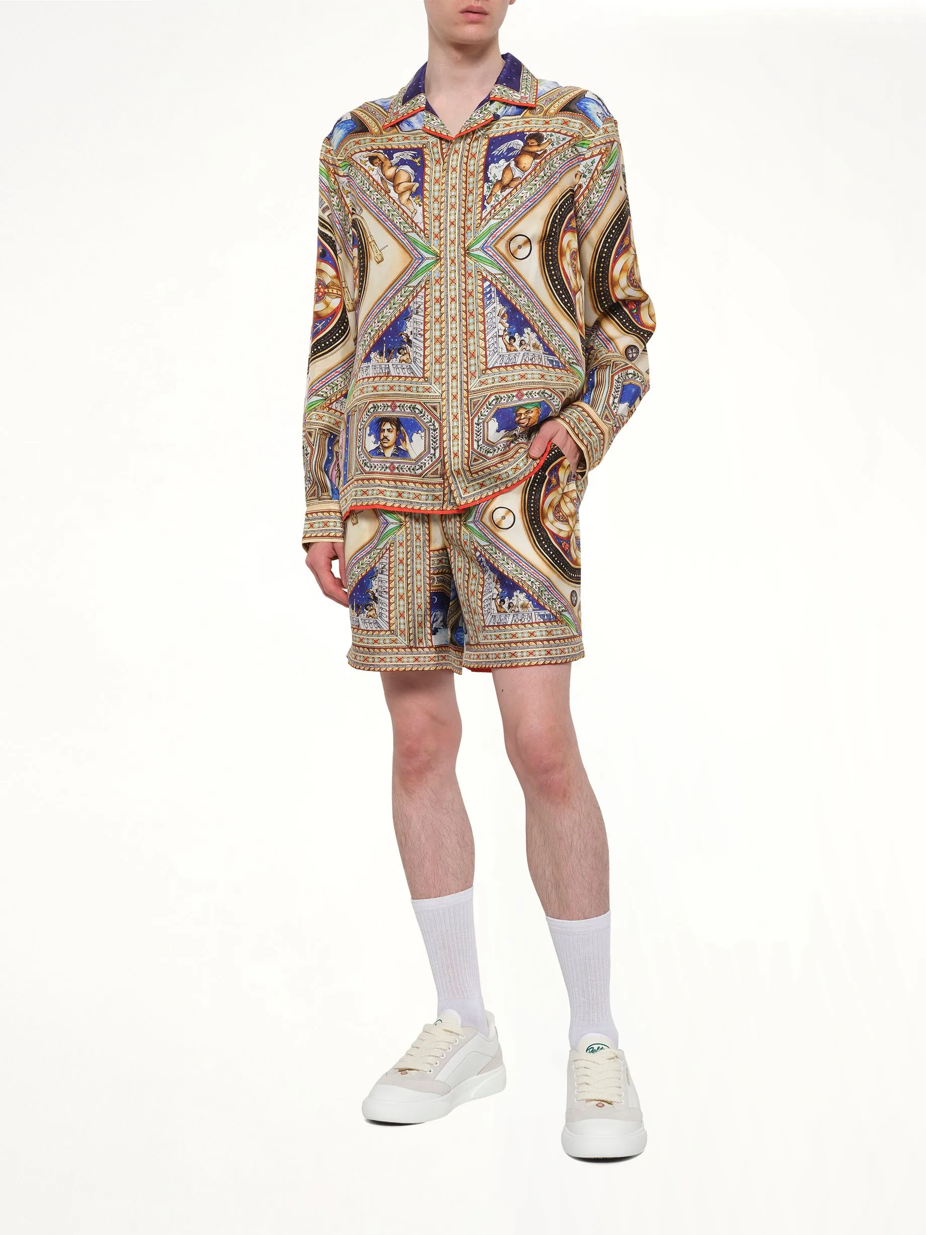 Plafond Orne De Musique Silk Shorts in Multicolour sold by MARAIS product image thumbnail 4