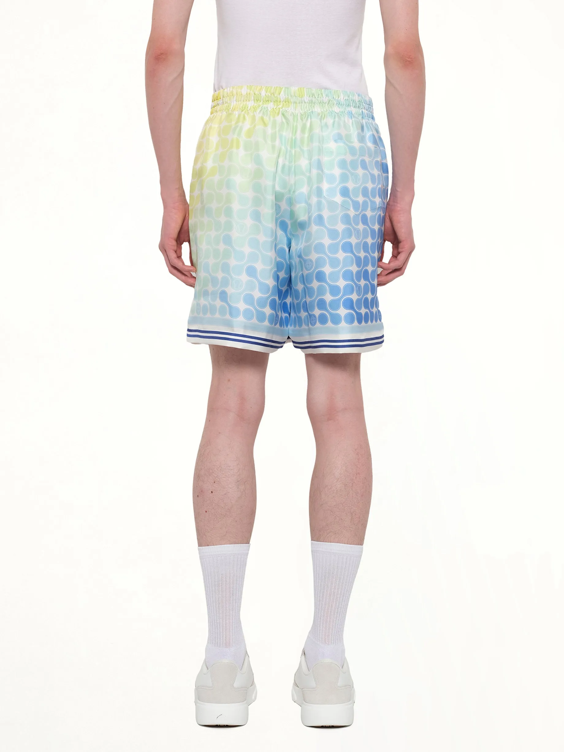 Tennis Tile Silk Shorts in Multicolour sold by MARAIS product image thumbnail 5